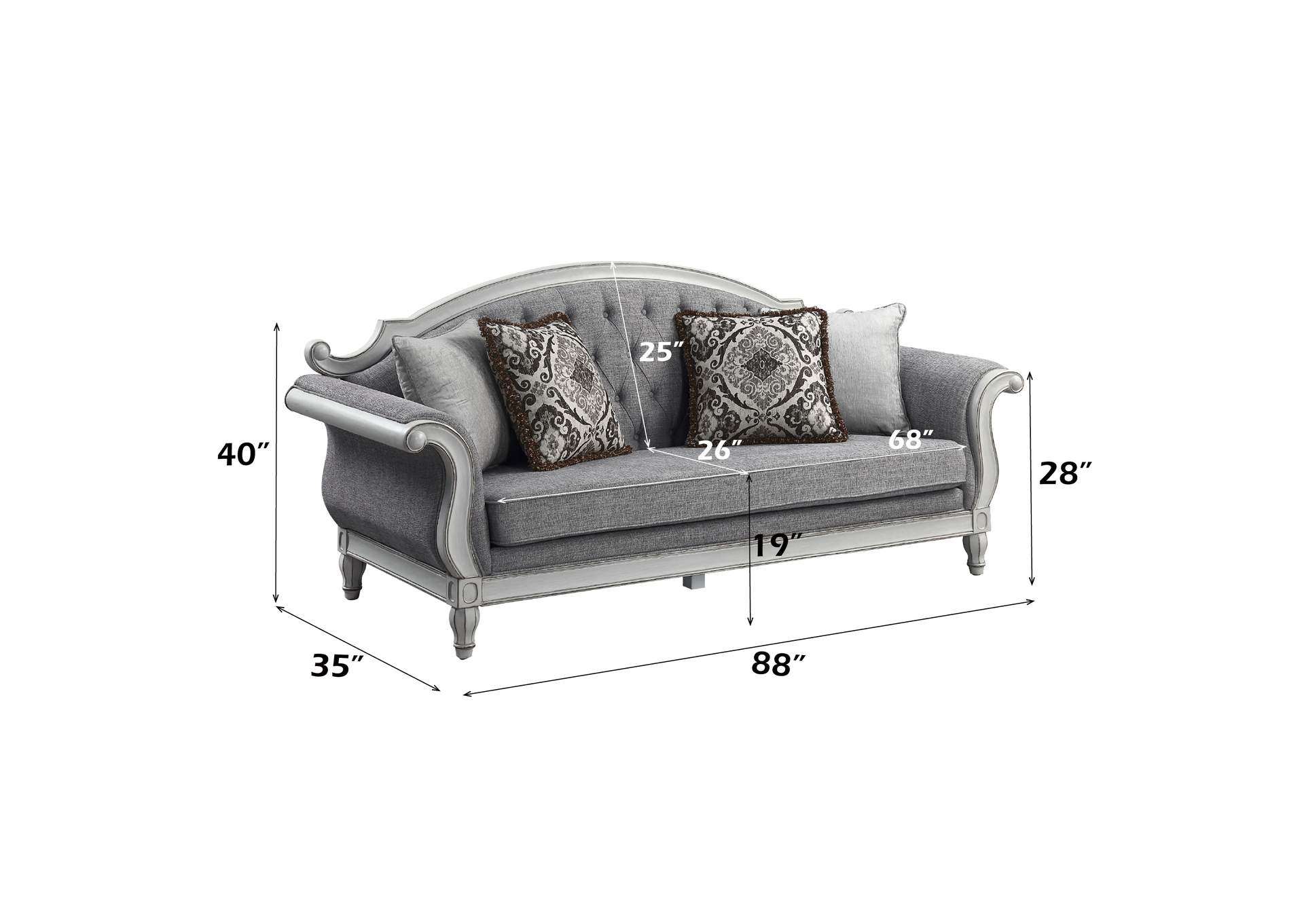 Florian Sofa with 4 Pillows image 9