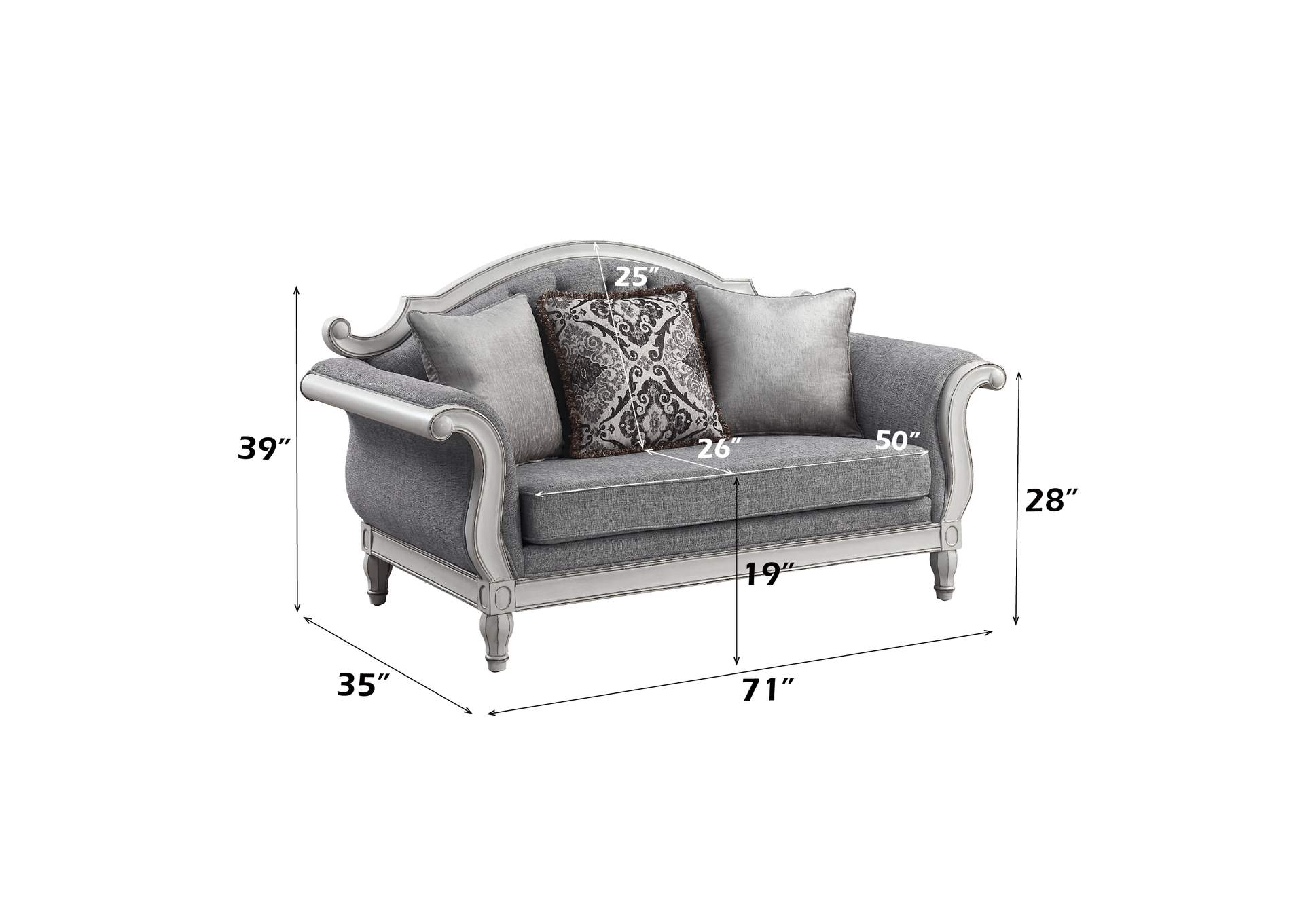 Florian Loveseat with 3 Pillows image 9