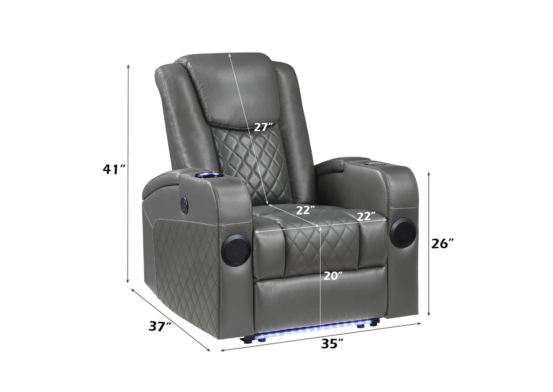 Alair Power Motion Recliner with Bluetooth, Wireless Charger and Cupholder image 13