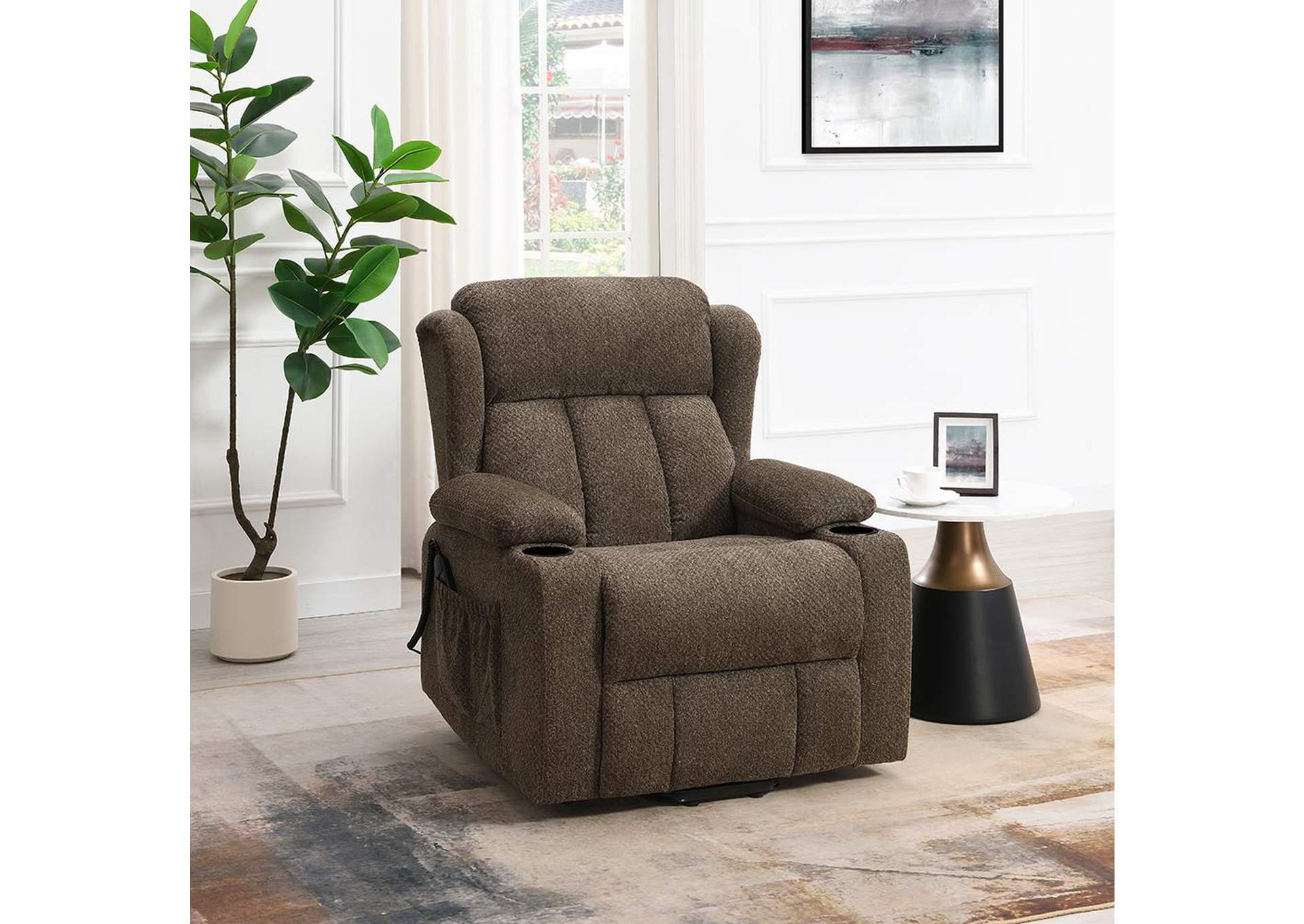 Lusio Power Motion Recliner with Lift and Cup Holder image 1