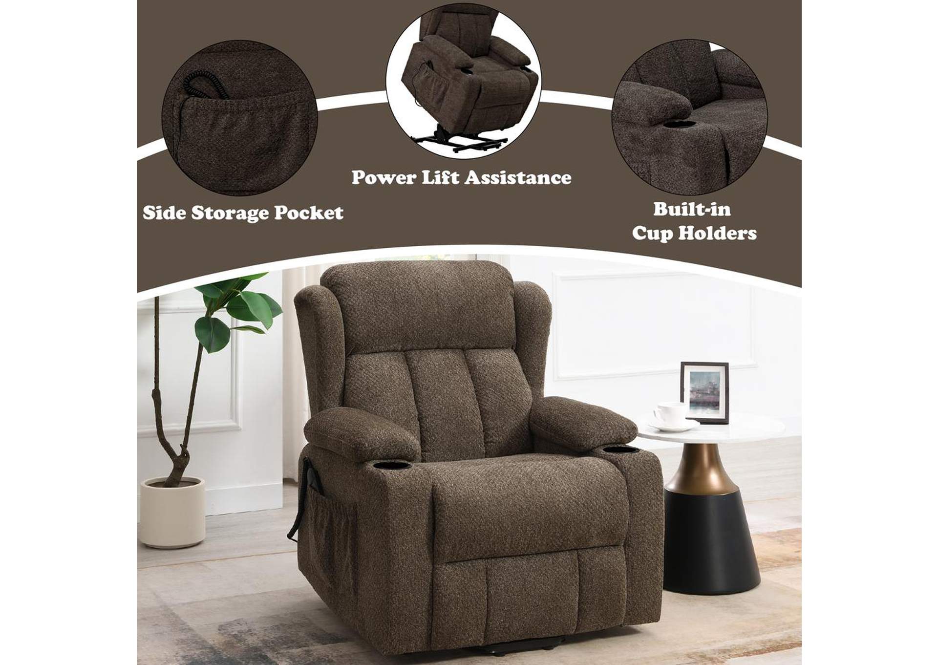 Lusio Power Motion Recliner with Lift and Cup Holder image 12