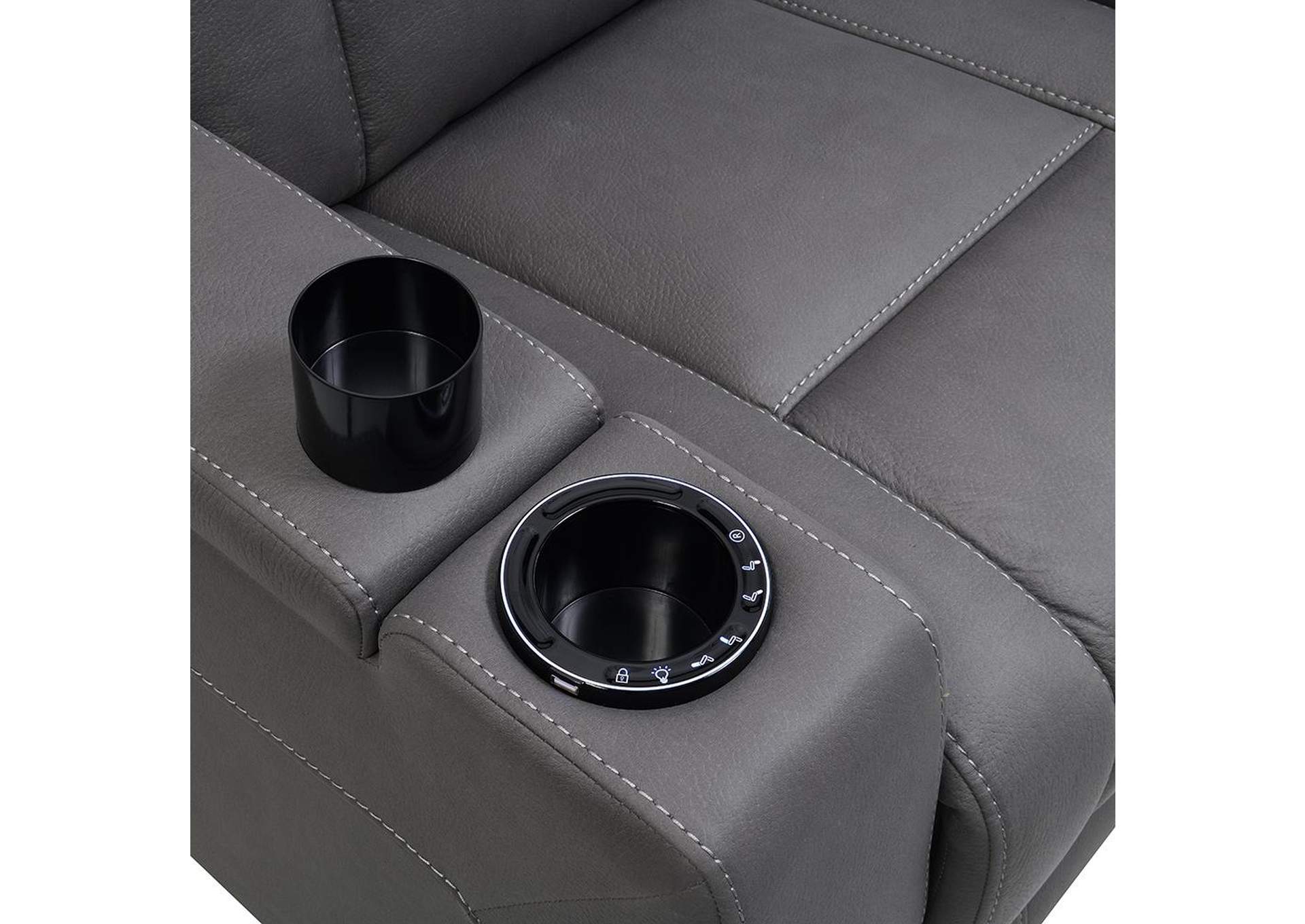 Leuco Power Motion Recliner with Cup Holder, Control, Led and Power Headrest image 10