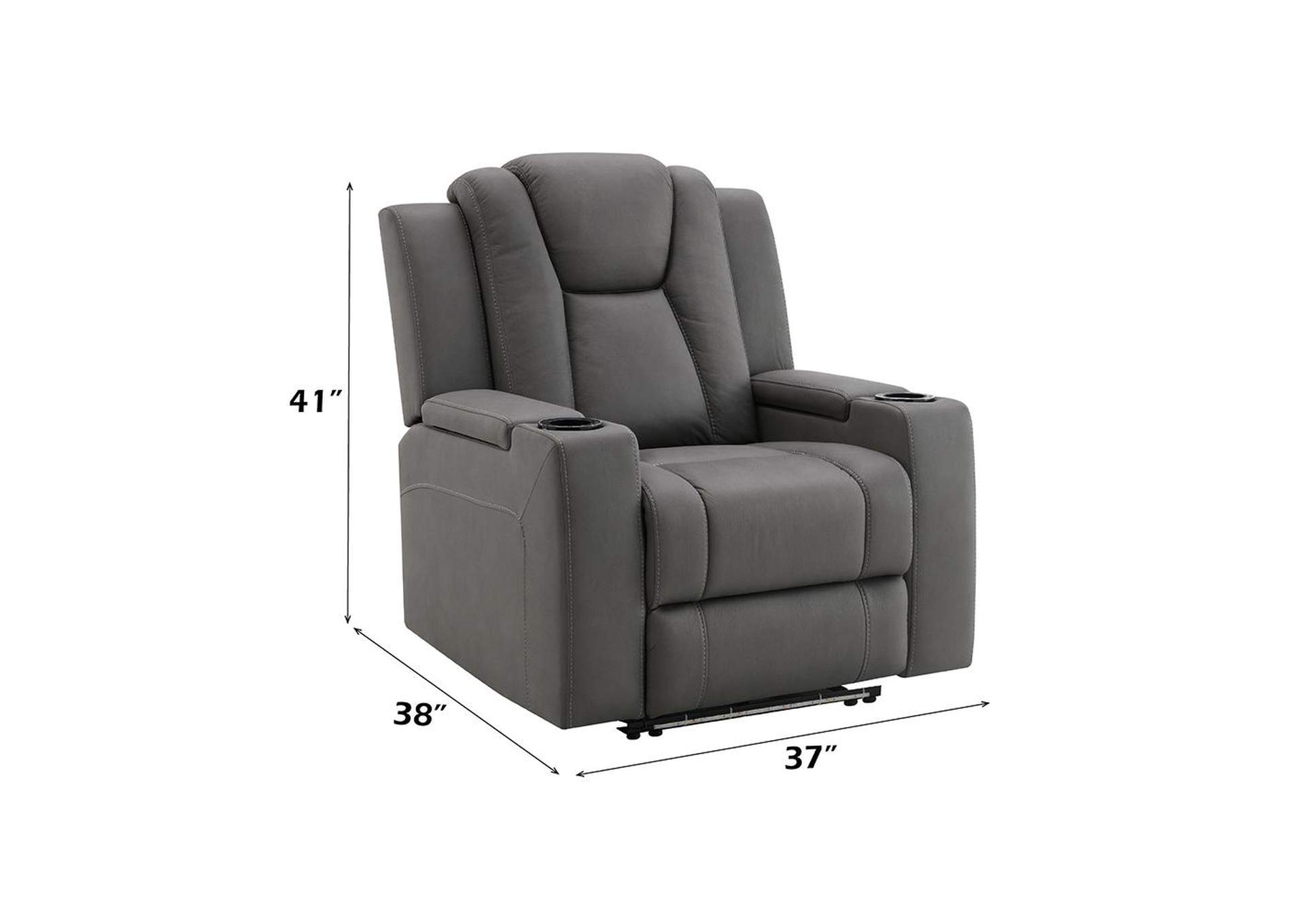 Leuco Power Motion Recliner with Cup Holder, Control, Led and Power Headrest image 12