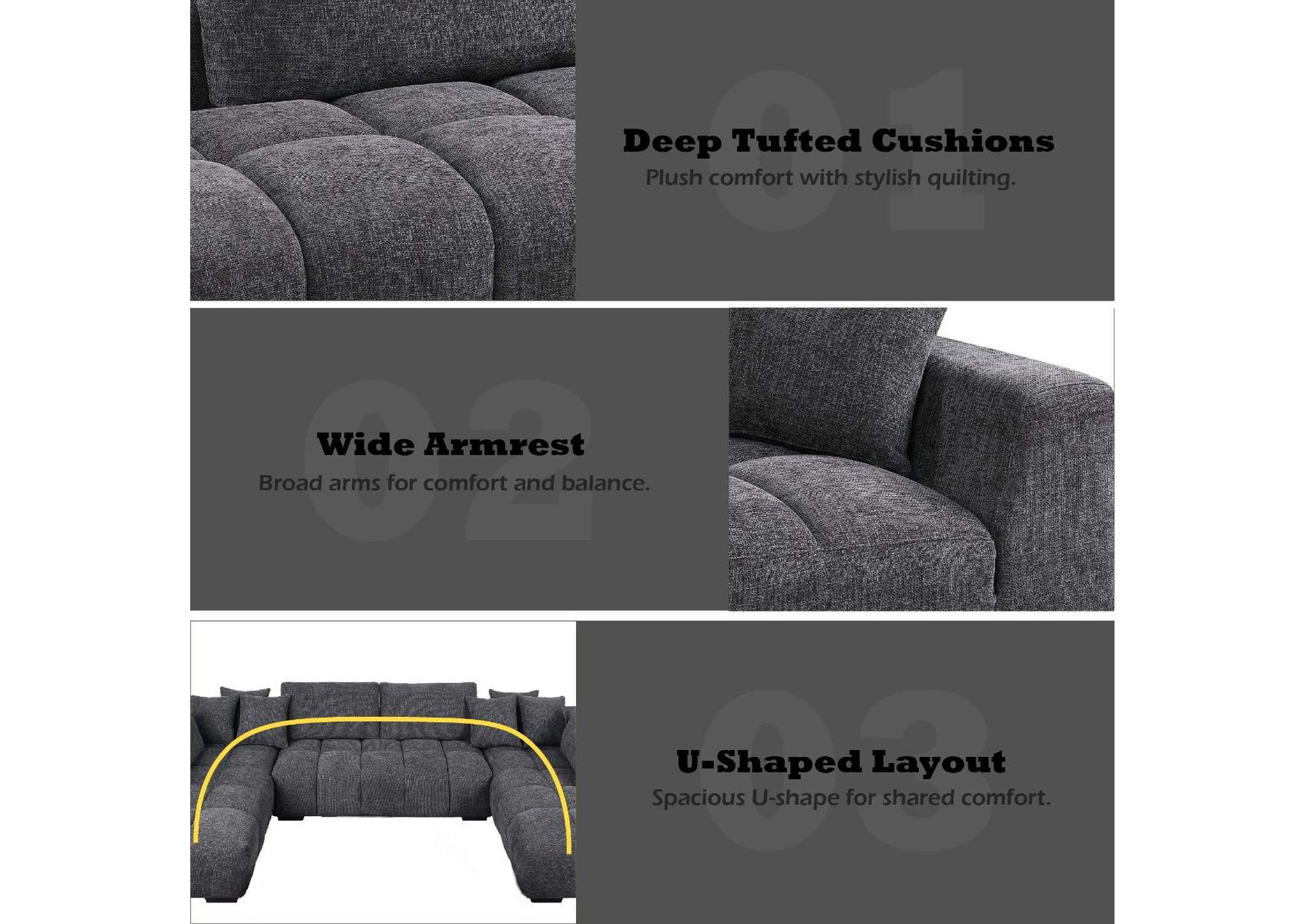 Chosen Sectional Sofa with 6 Pillows image 5