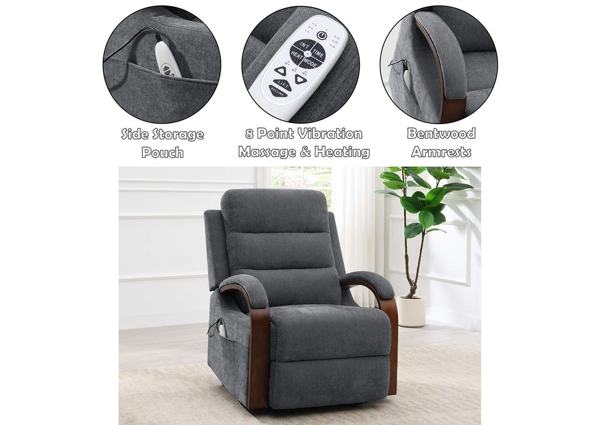 Kayla Power Recliner with Lift and Heating and Massage image 15