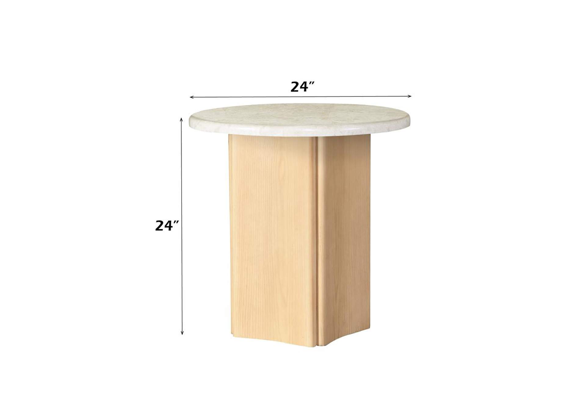 Qwin End Table with Marble Top image 5