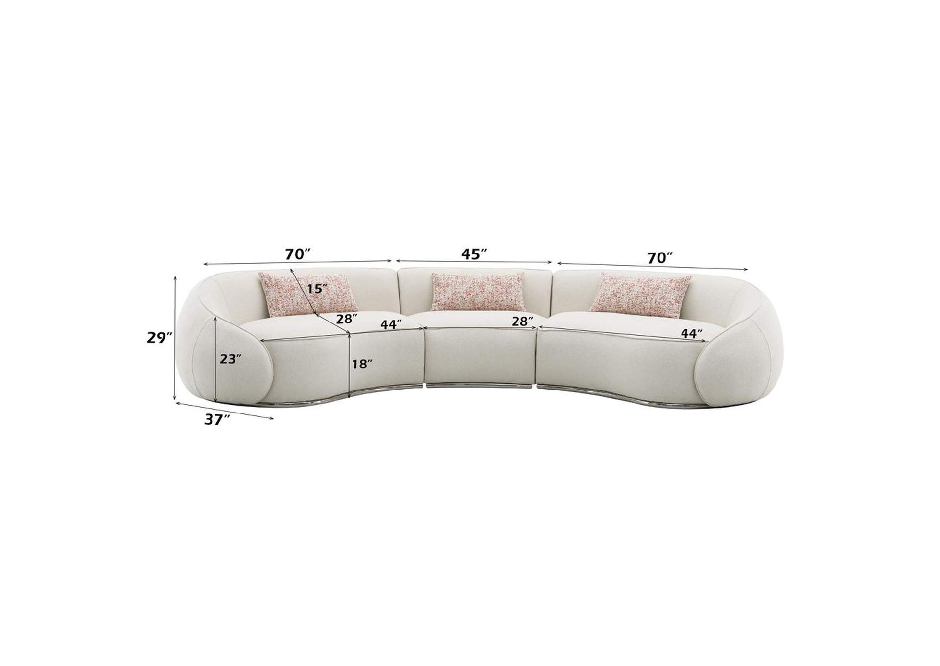 Sahara Sectional Sofa with 3 Pillows image 7