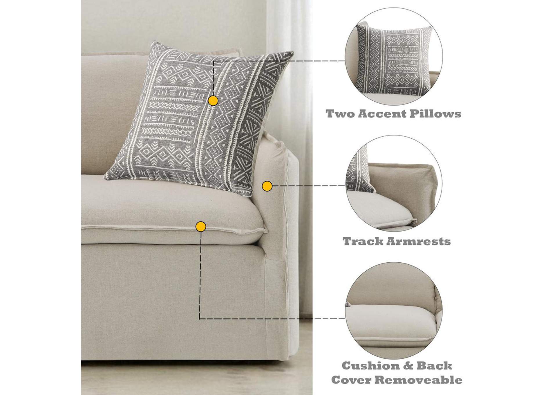 Upendo Loveseat with 2 Pillows image 10