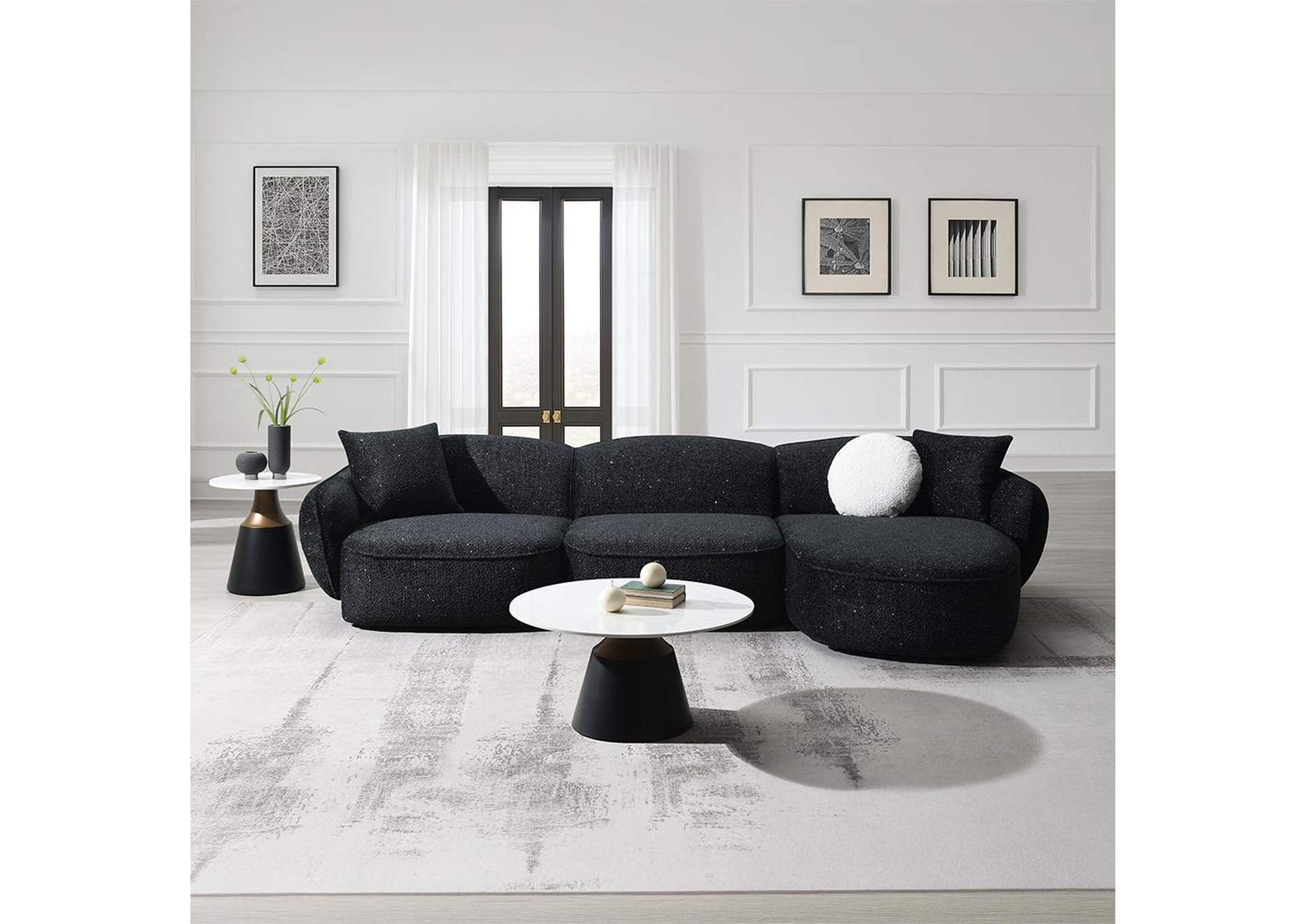Lucifer Sectional Sofa with 3 Pillows image 1