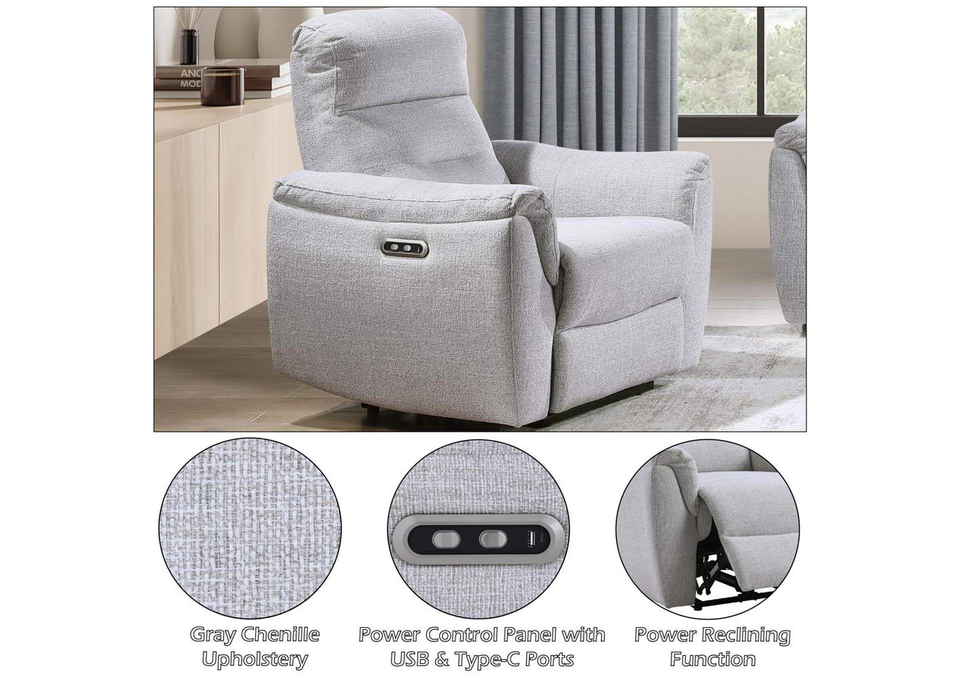 Eastre Power Motion Recliner with USB Port image 11