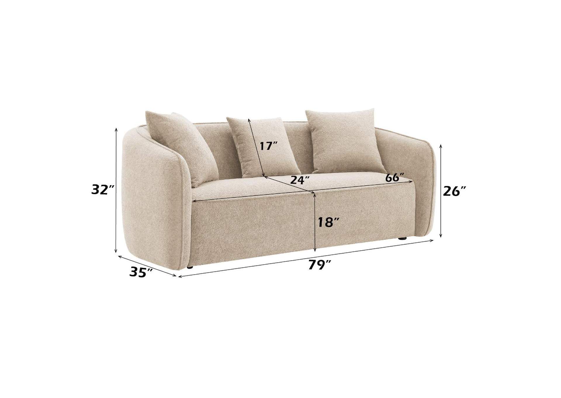 Keith Sofa with 3 Pillows image 10