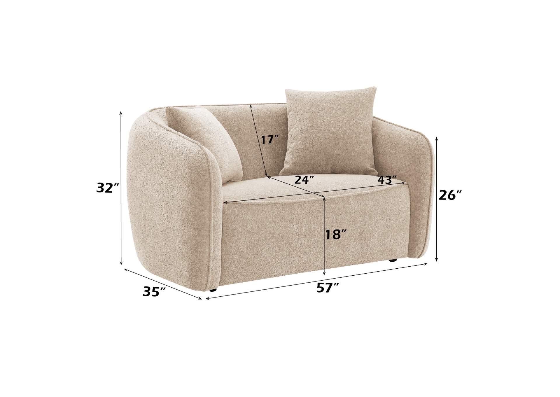 Keith Loveseat with 2 Pillows image 10