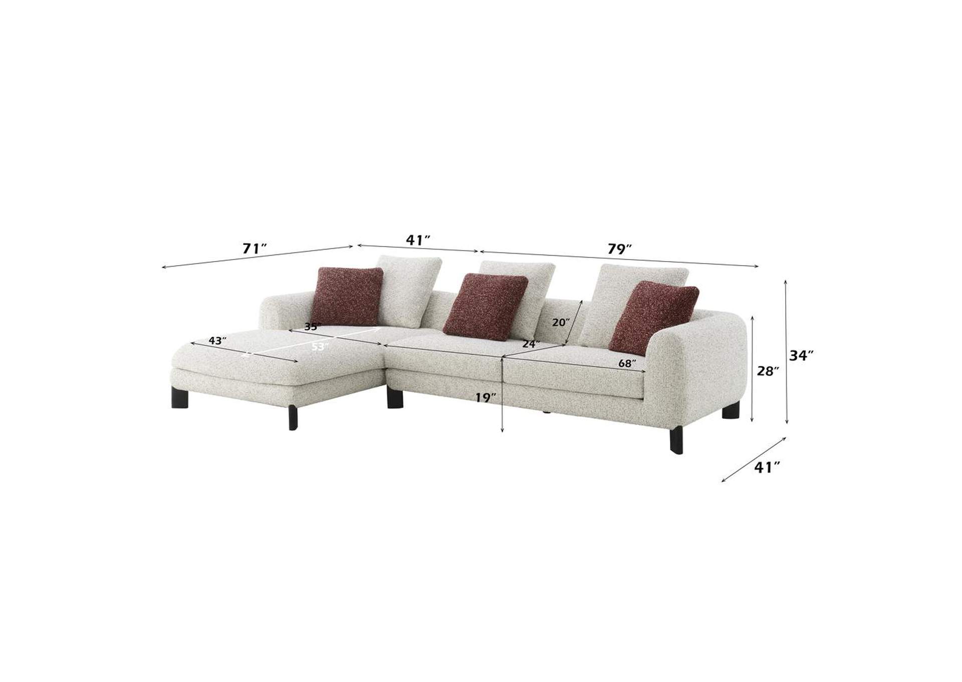 Mardi Sectional Sofa with 6 Pillows image 10