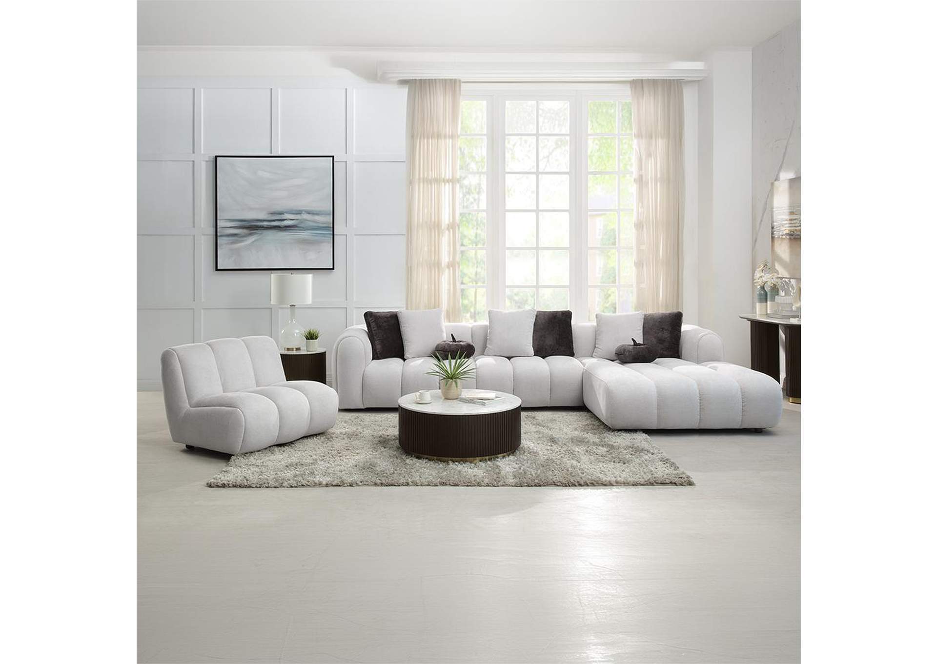 Manilla Sectional Sofa with 8 Pillows image 10