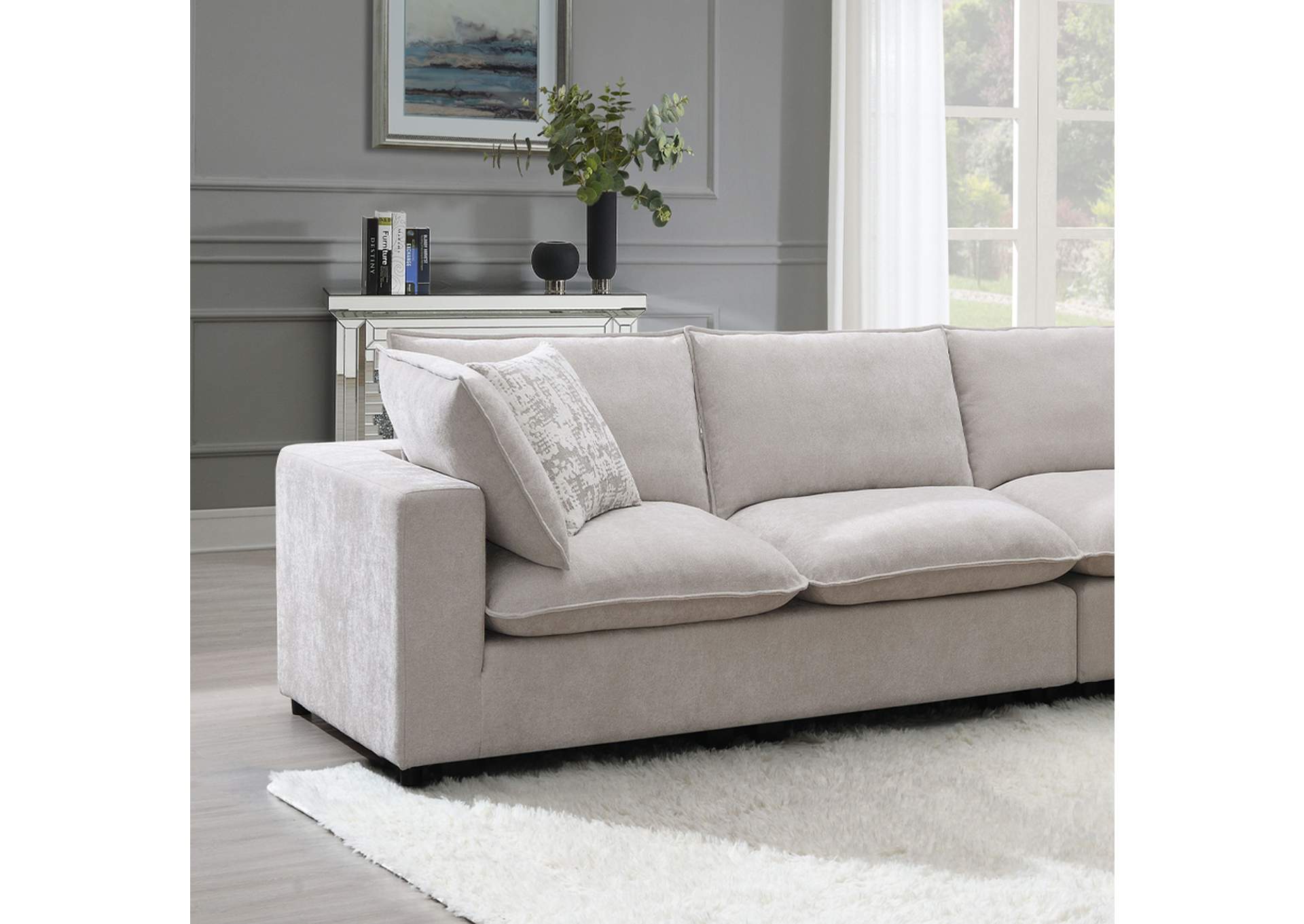 Marisa Modular Left Facing Loveseat with 2 Pillows image 1