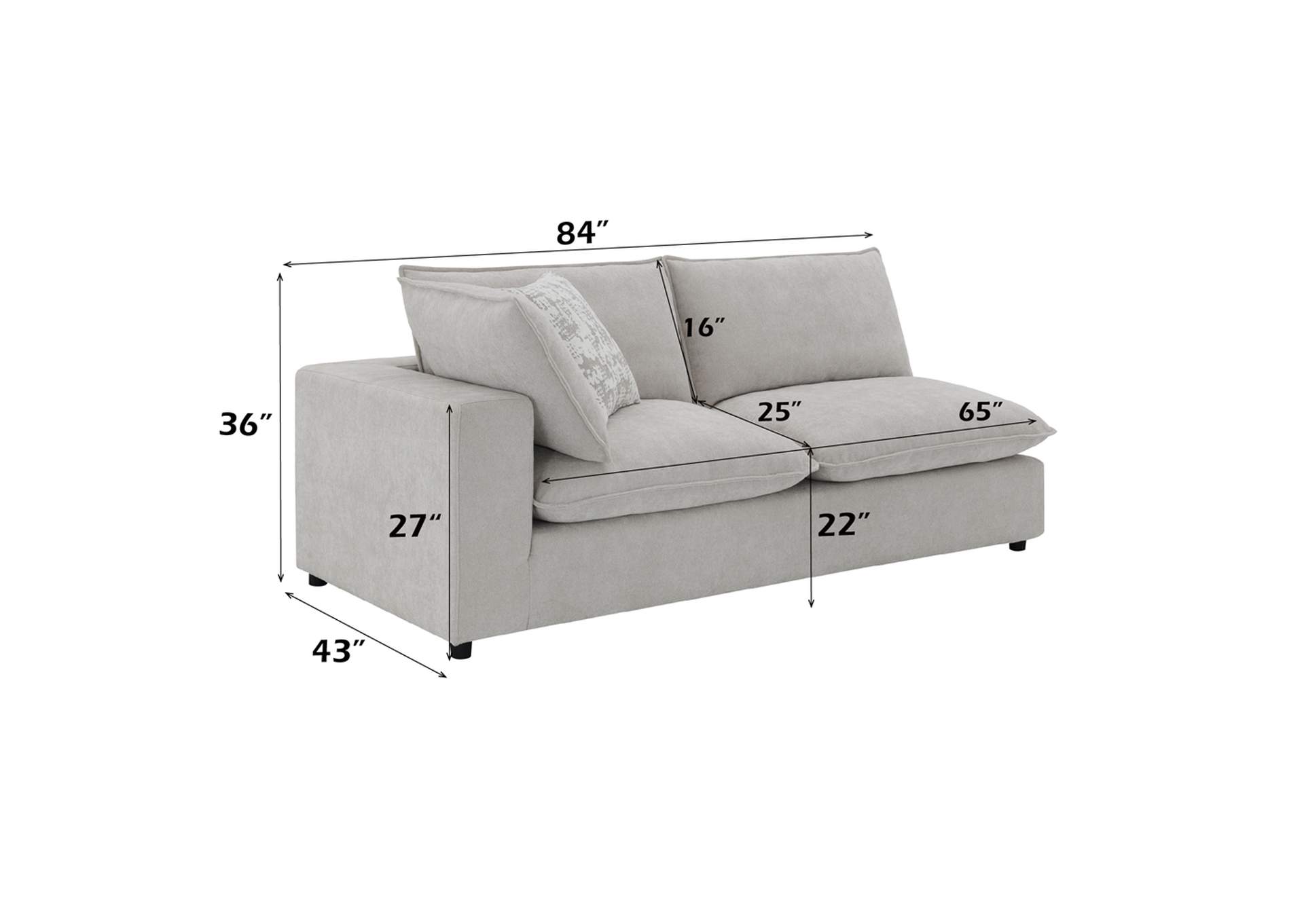 Marisa Modular Left Facing Loveseat with 2 Pillows image 5