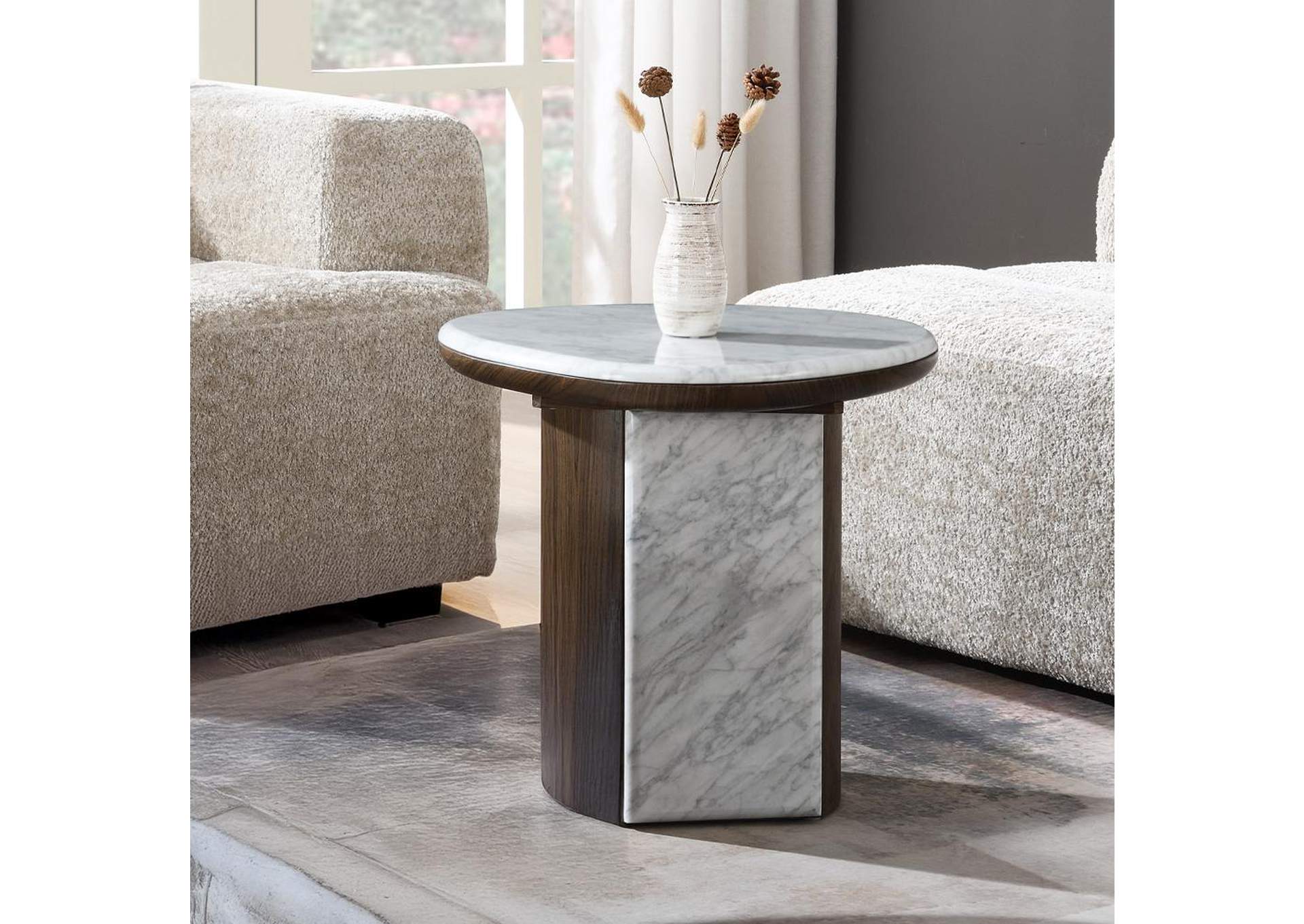 Haidar End Table with Natural Marble image 1