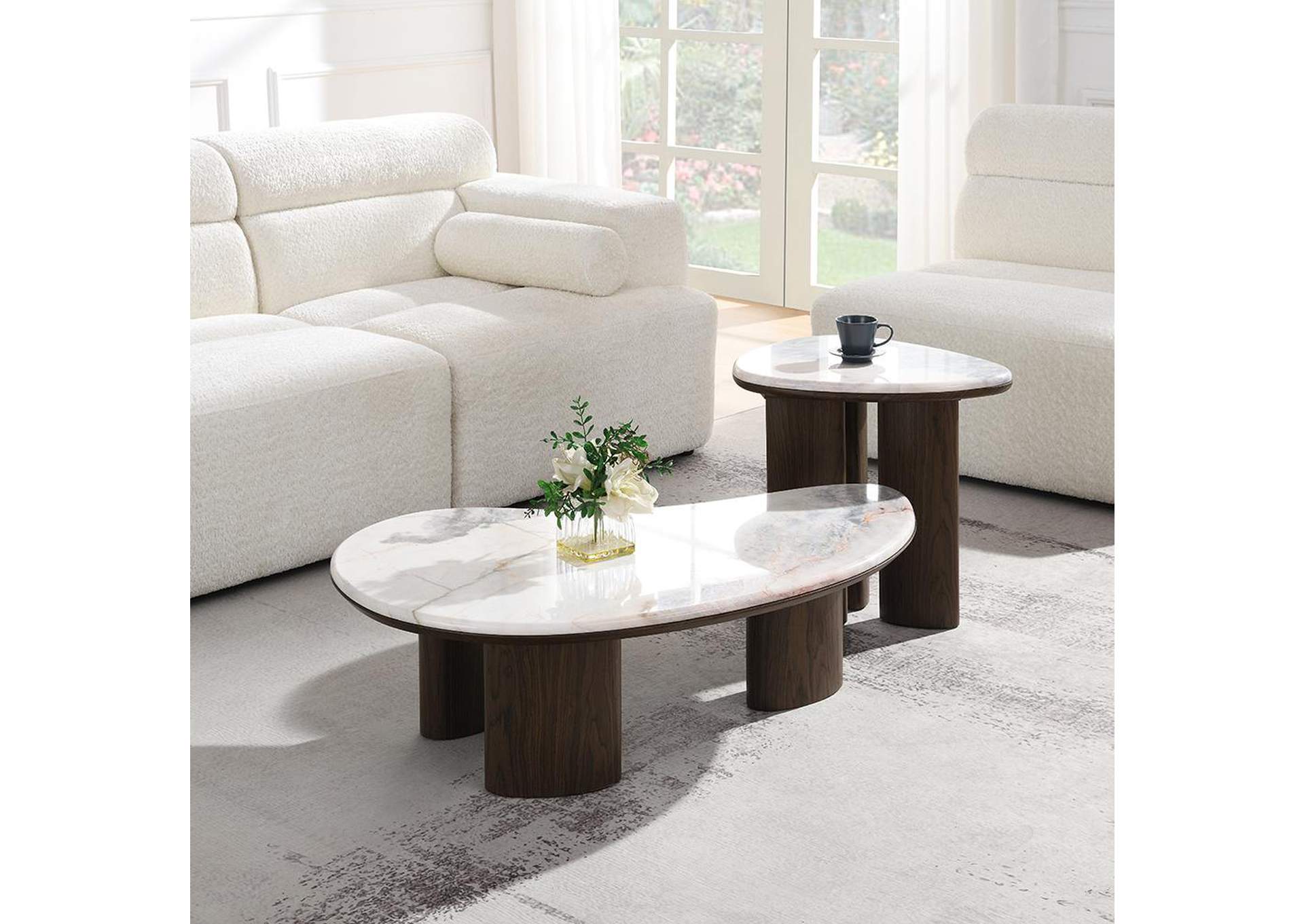 Hanale End Table with Natural Marble image 7