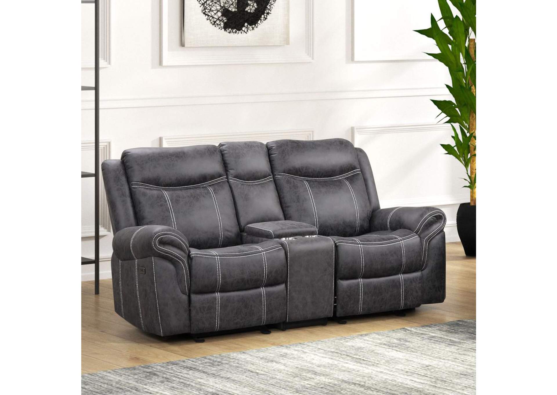 Zubaida Power Motion Loveseat with USB image 1