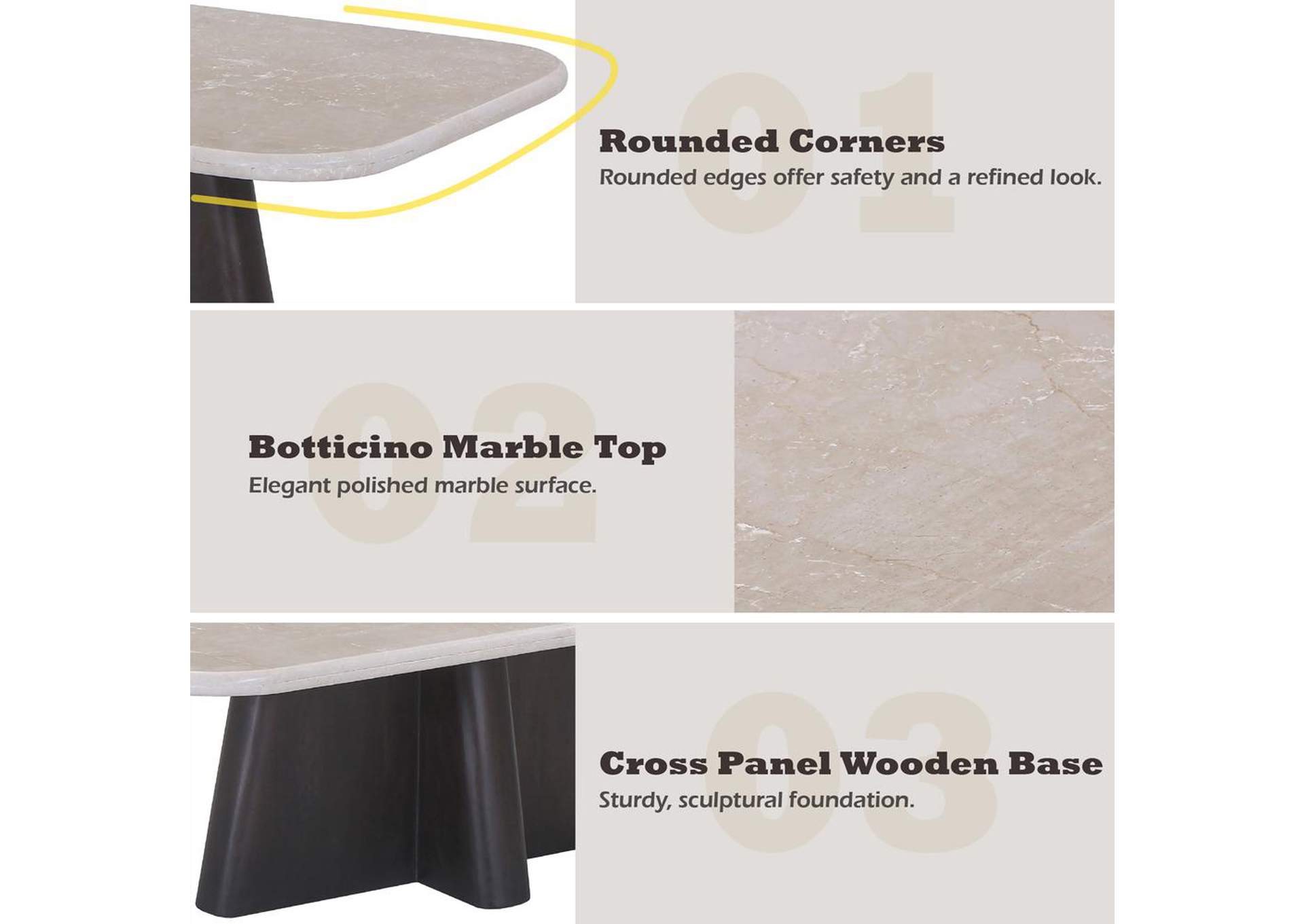 Jacory Coffee Table with Bottocino Marble Top image 7