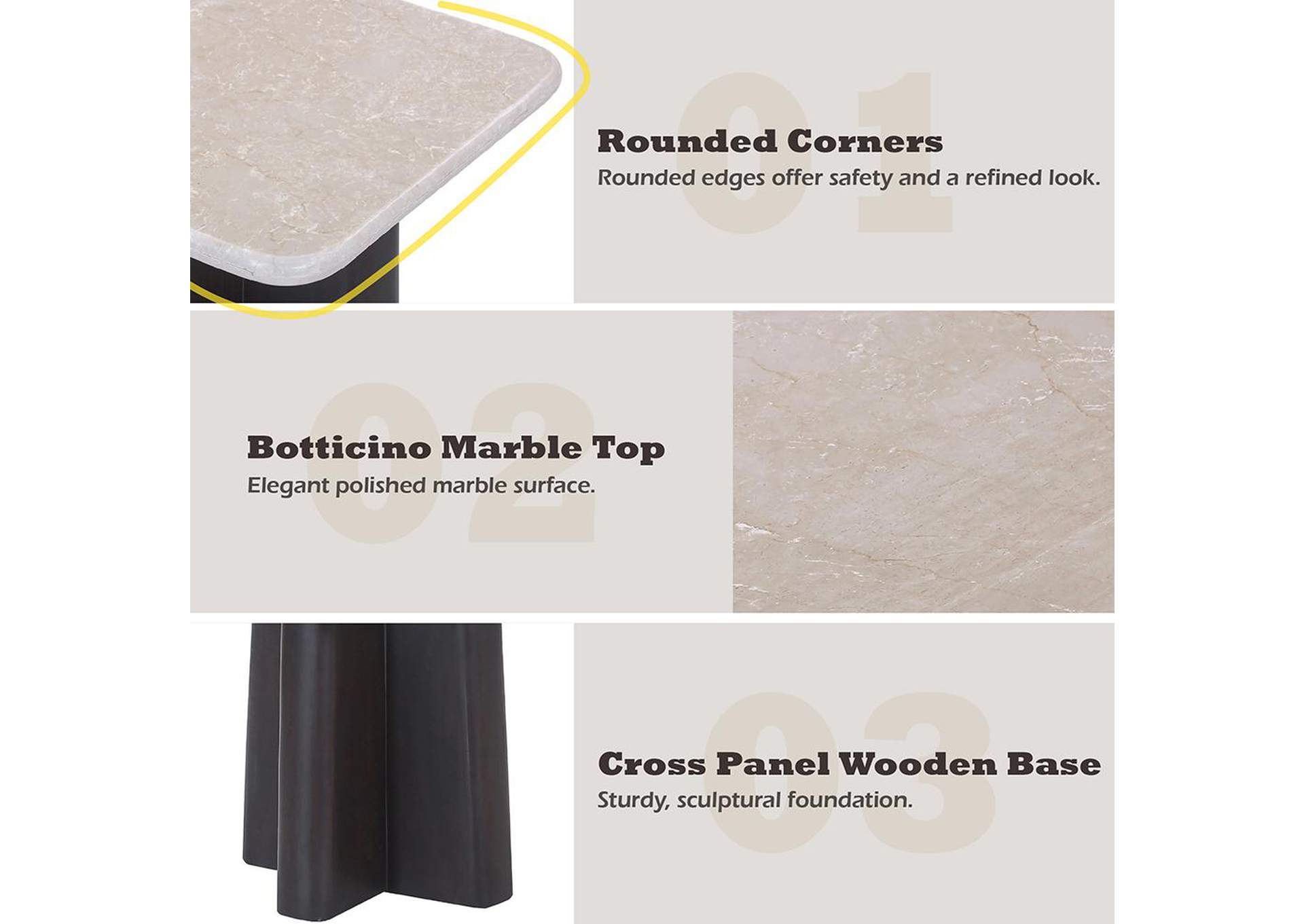 Jacory End Table with Bottocino Marble Top image 6