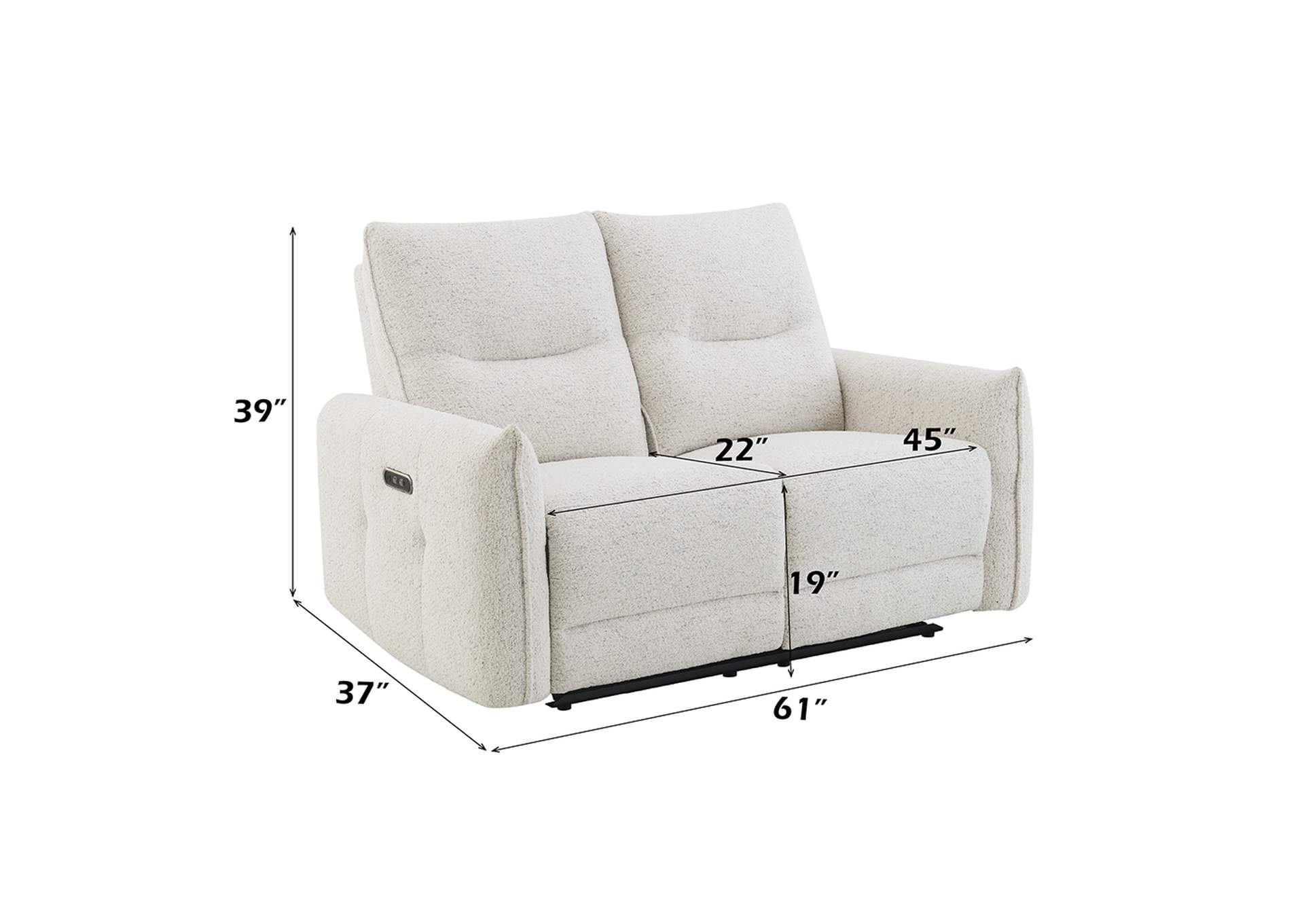 Lalisa Power Motion Loveseat with USB Port image 10