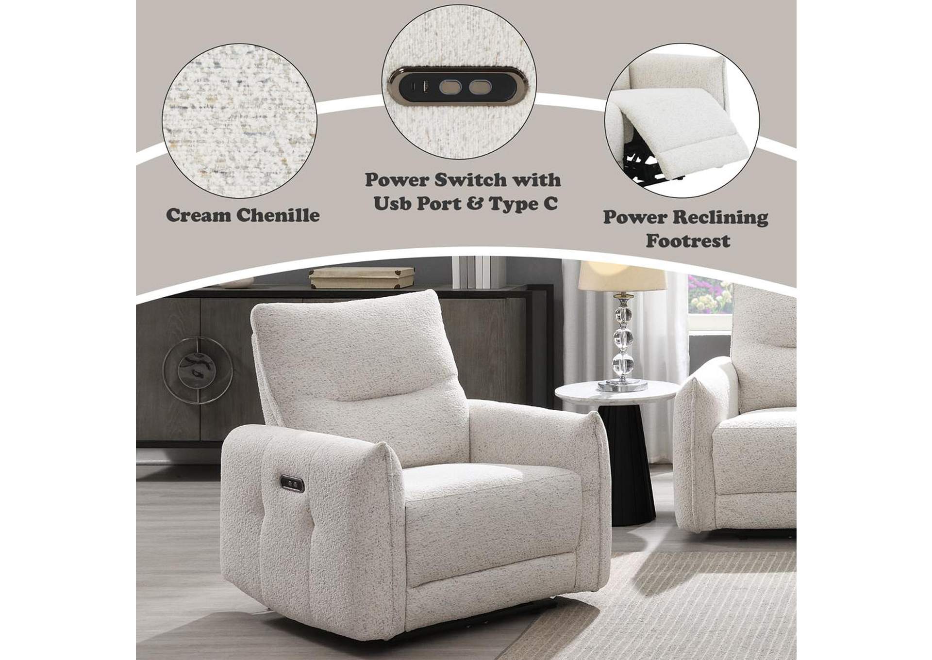 Lalisa Power Motion Recliner with USB Port image 13