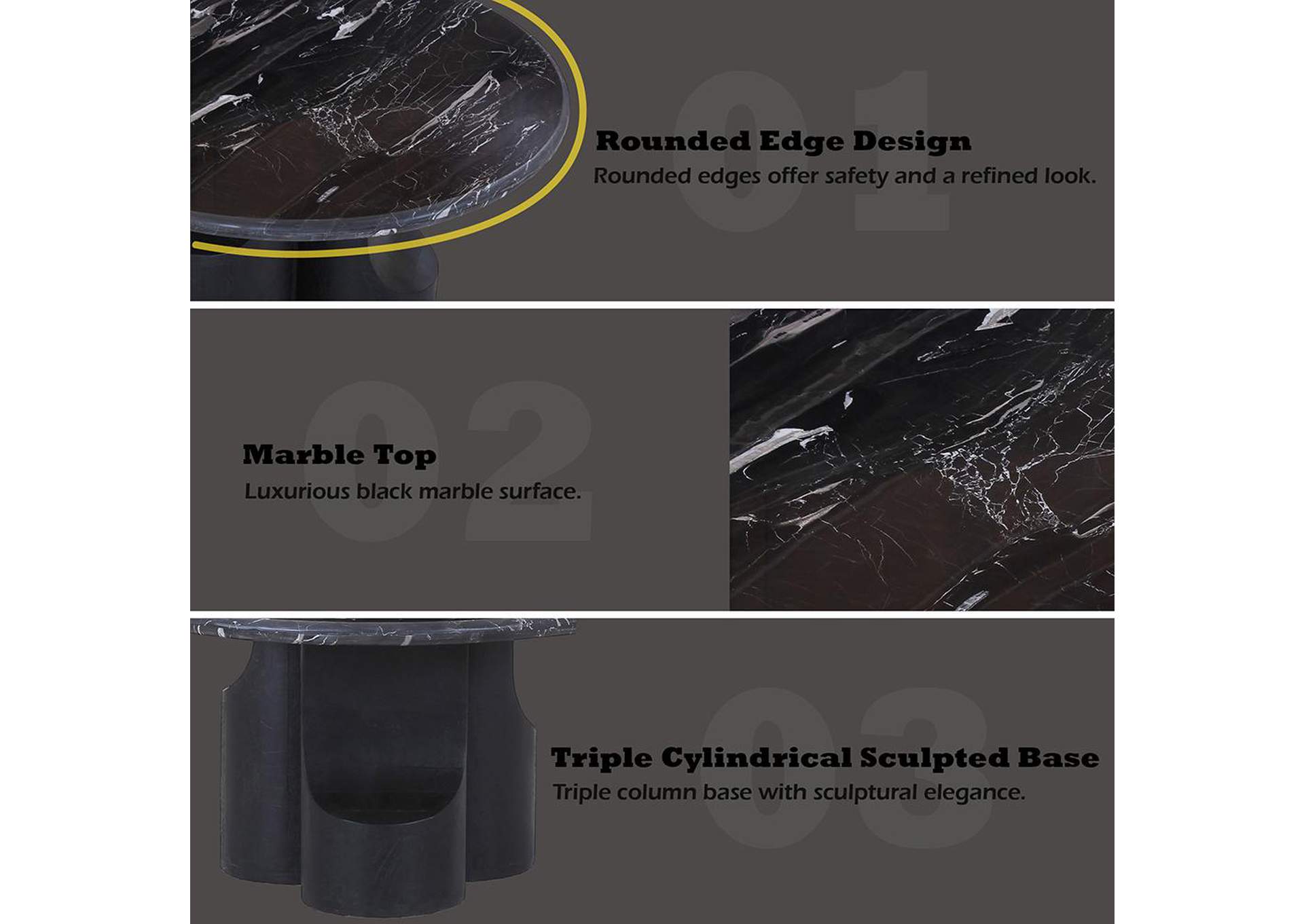 Kinton Coffee Table with Natural Marble Top image 6