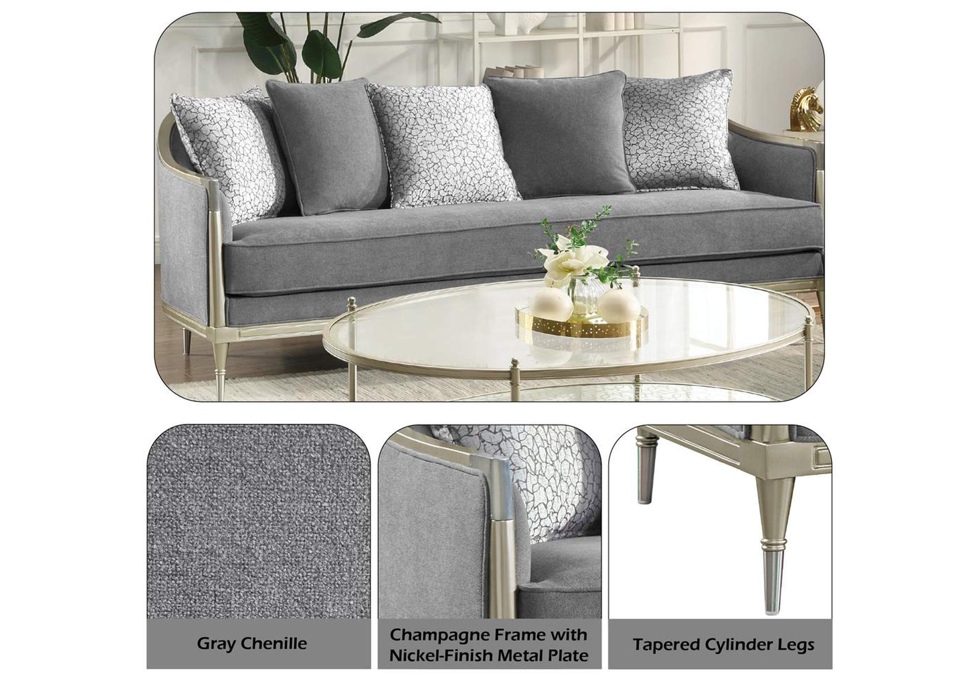 Fernando Sofa with 5 Pillows image 9