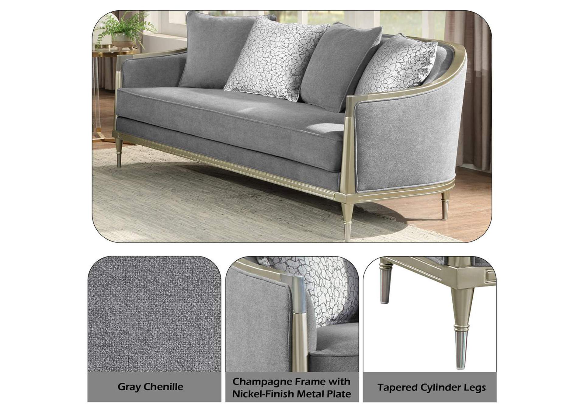 Fernando Loveseat with 4 Pillows image 9