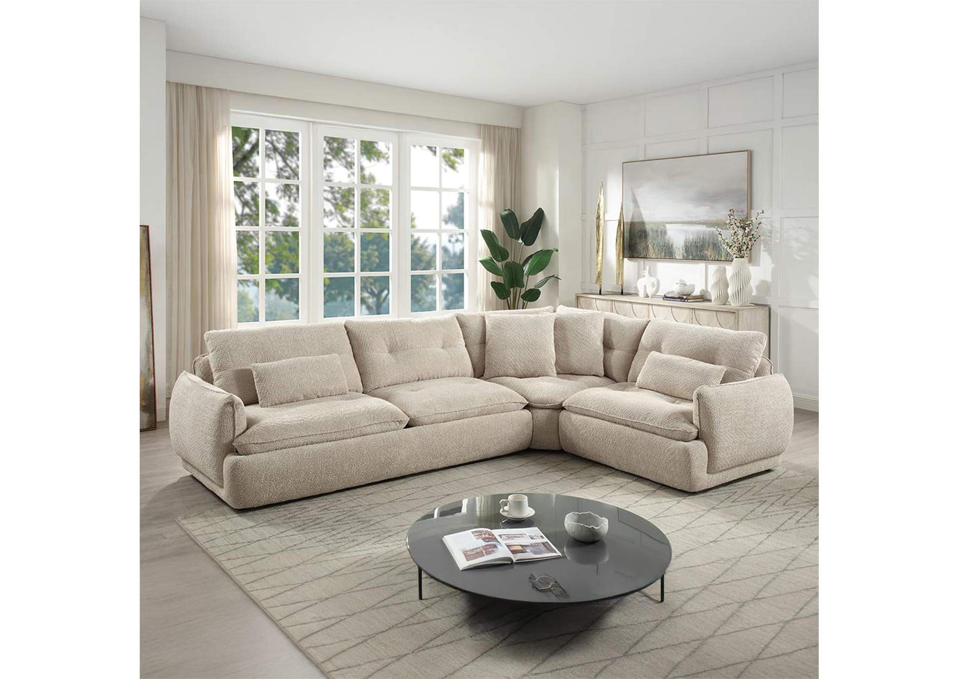 Jonina Sectional Sofa with 4 Pillows image 1