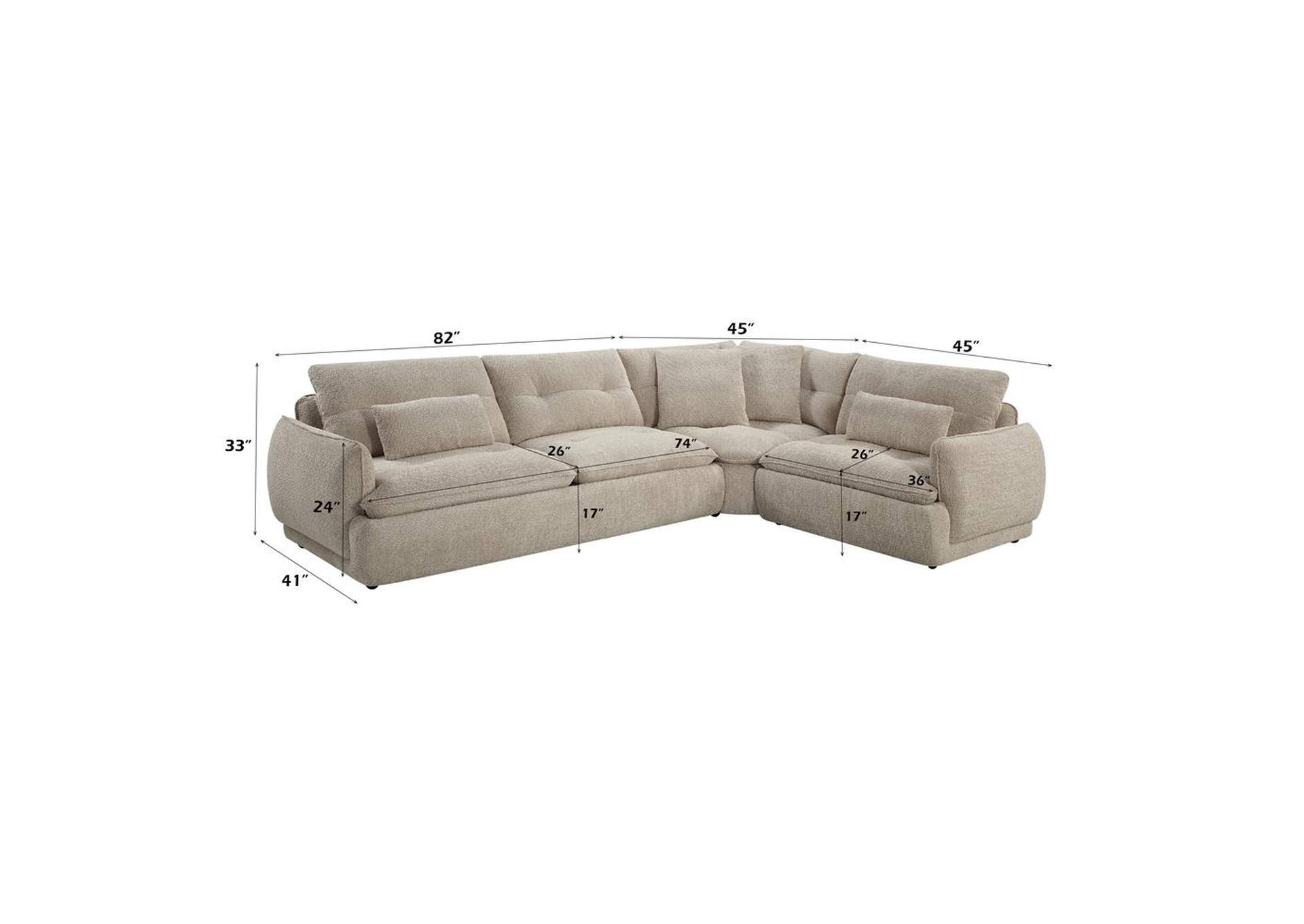 Jonina Sectional Sofa with 4 Pillows image 8