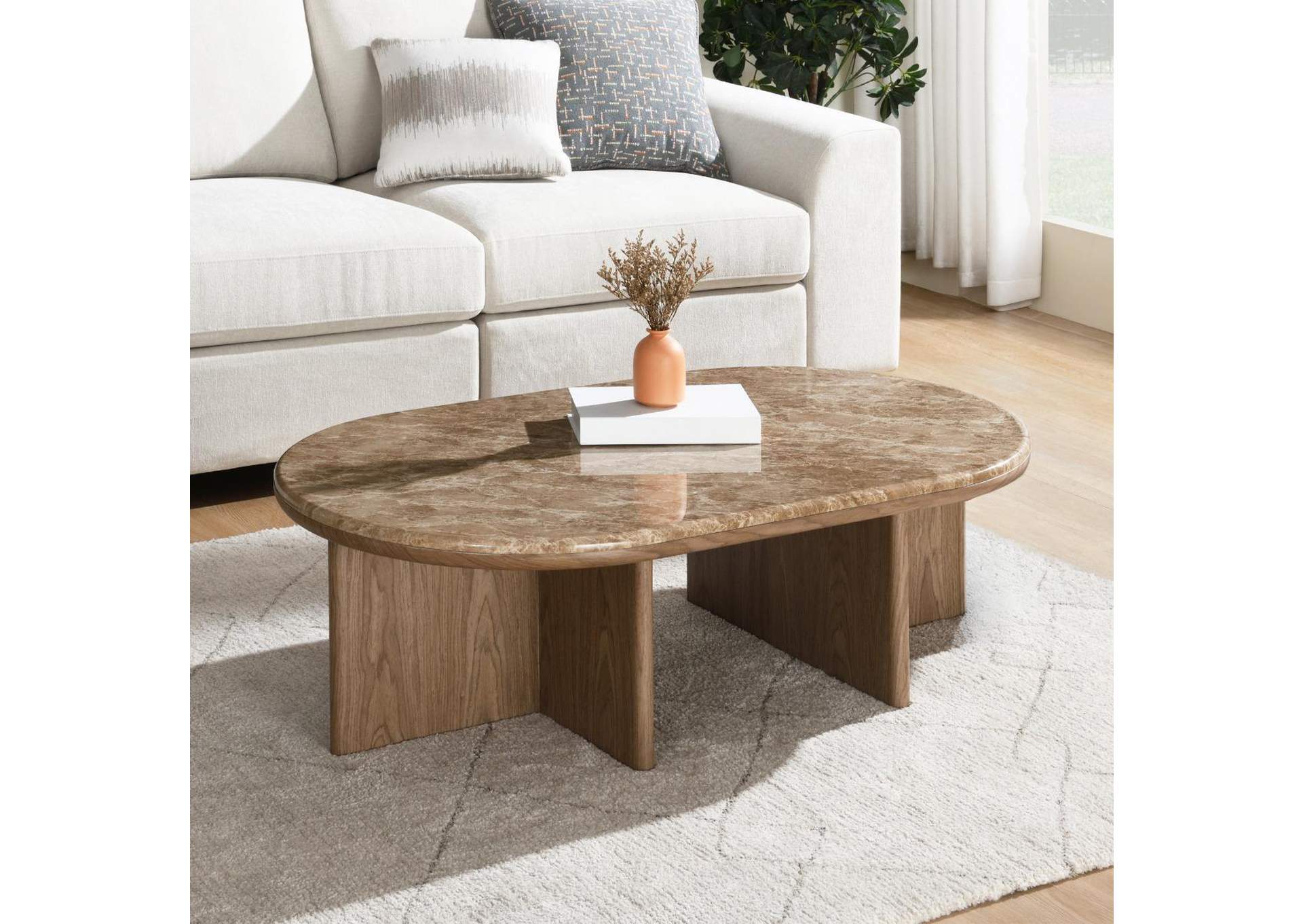 Markku Coffee Table with Natural Marble image 1