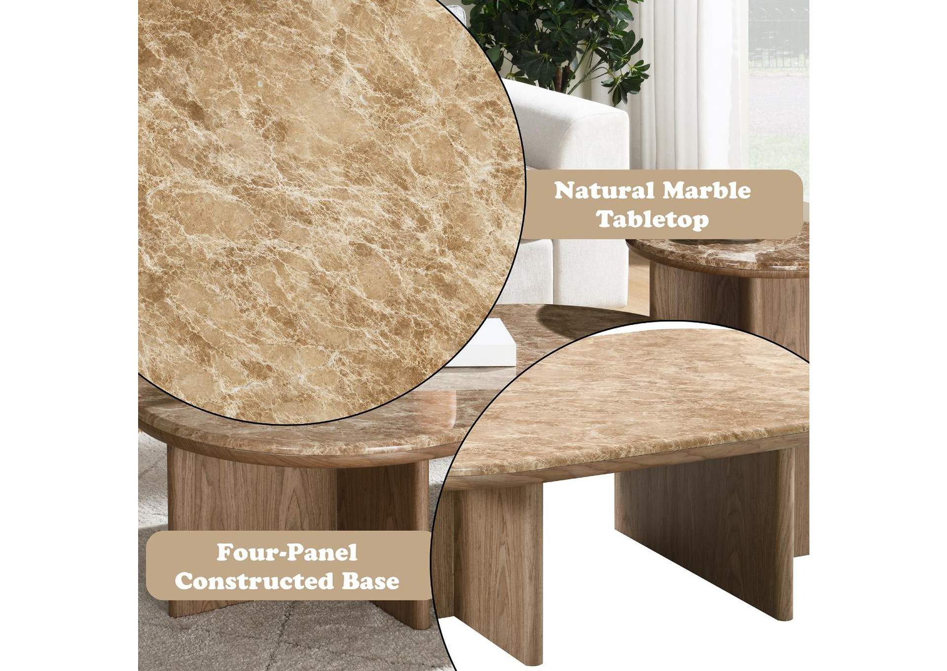 Markku Coffee Table with Natural Marble image 8