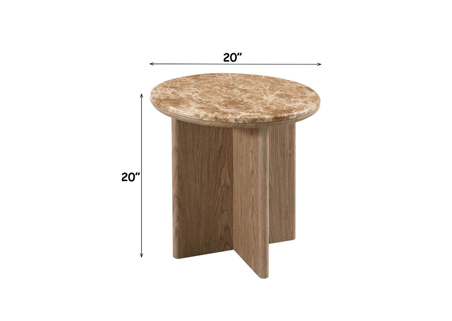 Markku End Table with Natural Marble image 6