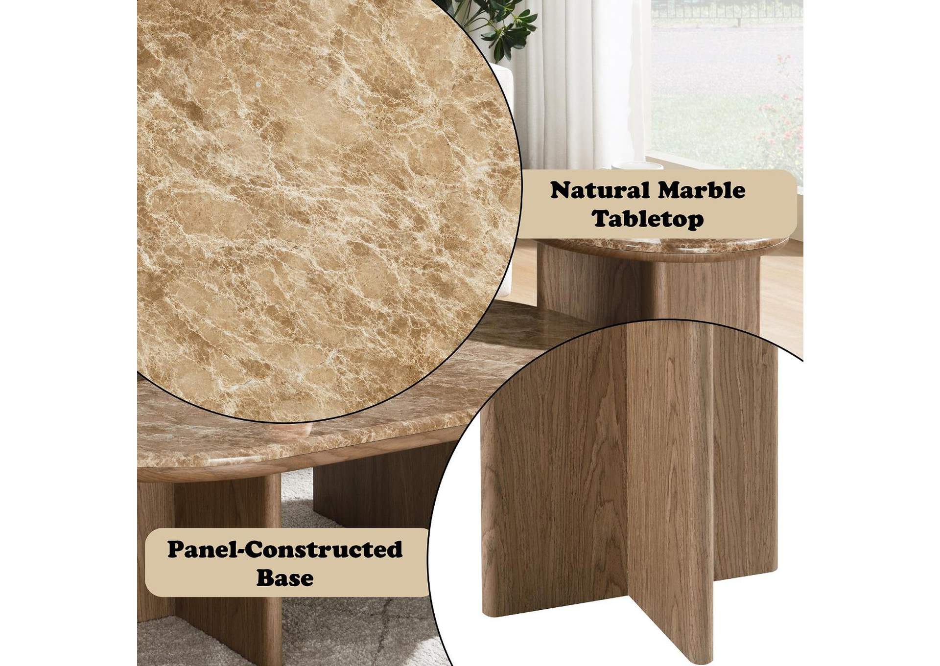 Markku End Table with Natural Marble image 7