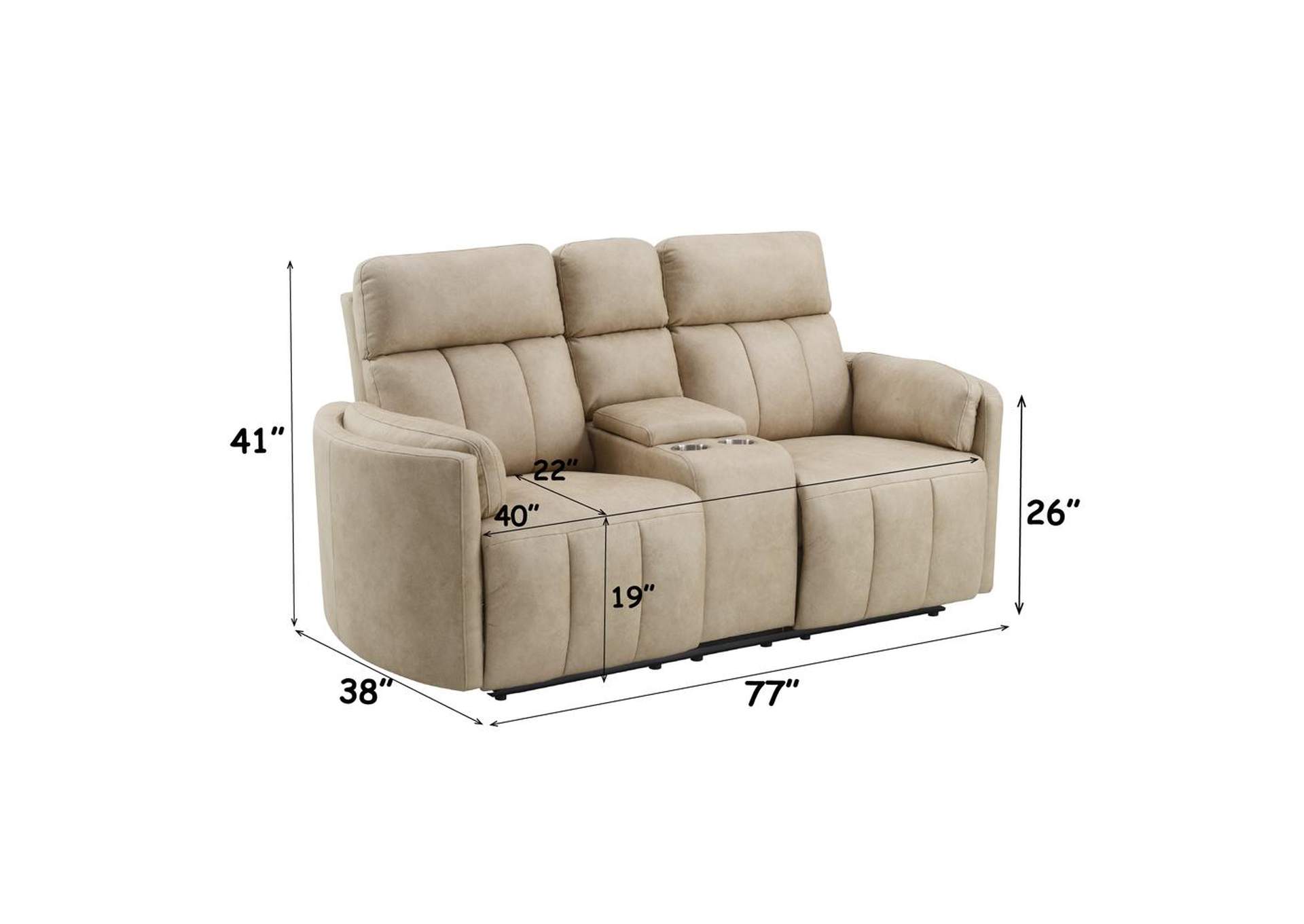 Elison Motion Loveseat with Console image 15