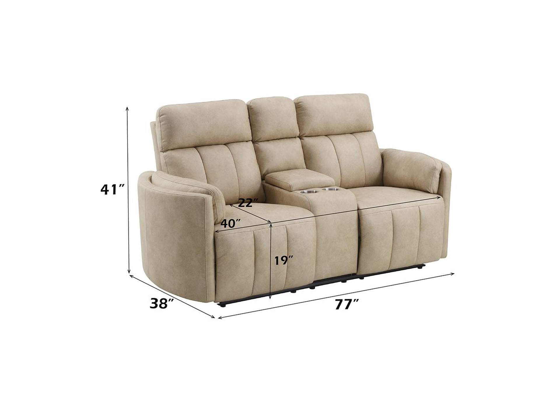 Elison Motion Loveseat with Console image 11