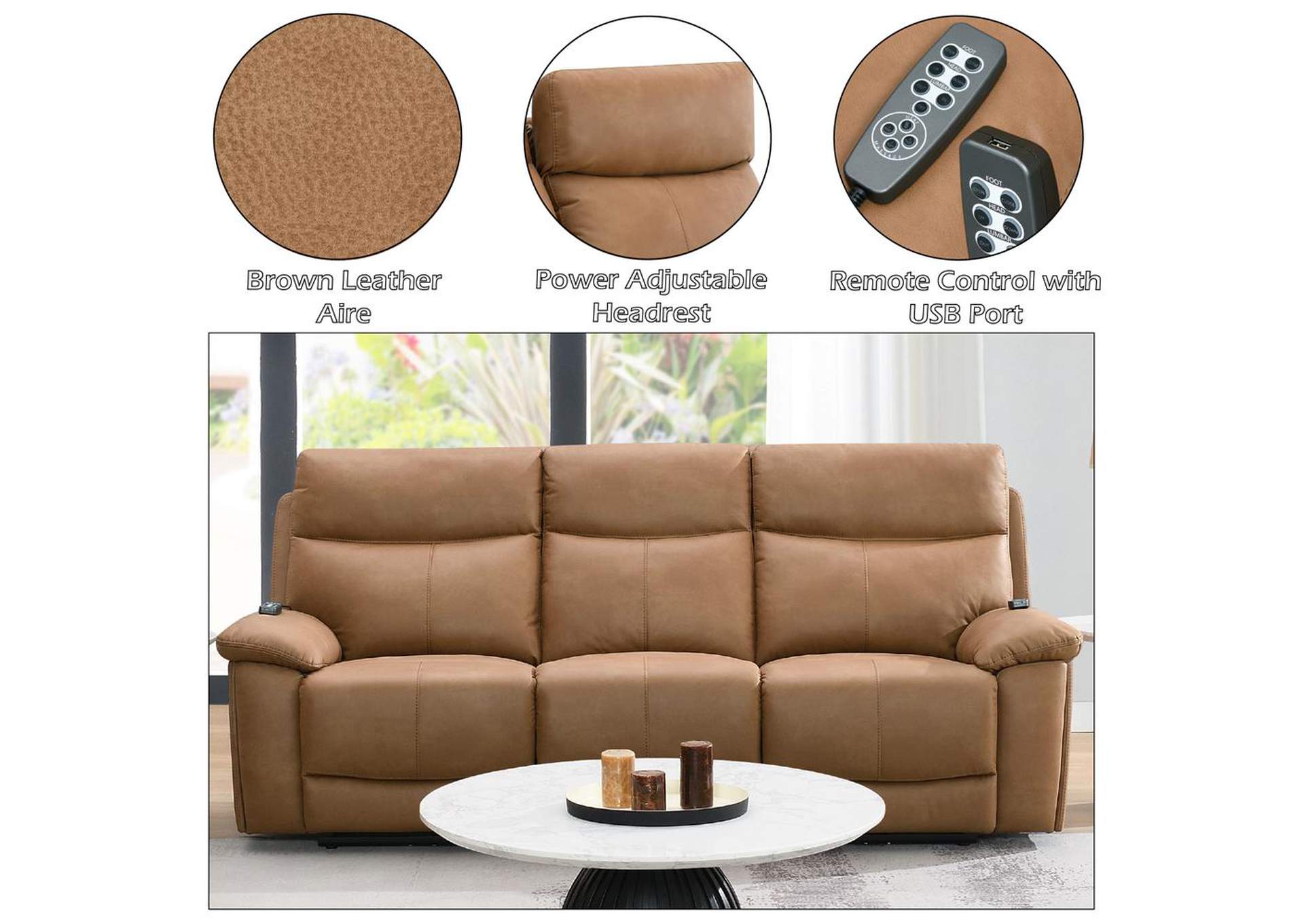 Chavis Power Motion Sofa with USB and Power Headrest image 11