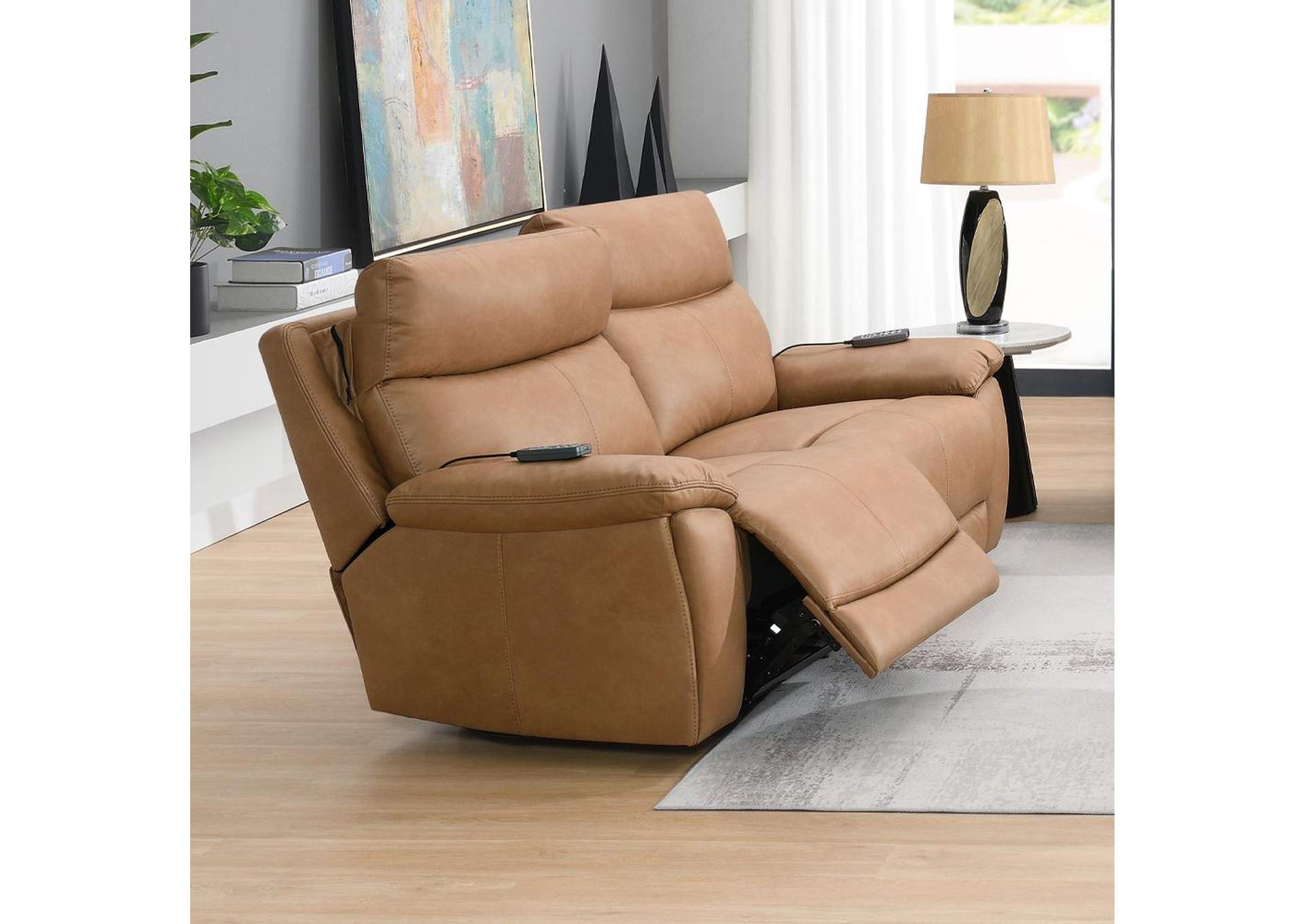 Chavis Power Motion Loveseat with USB and Power Headrest image 1