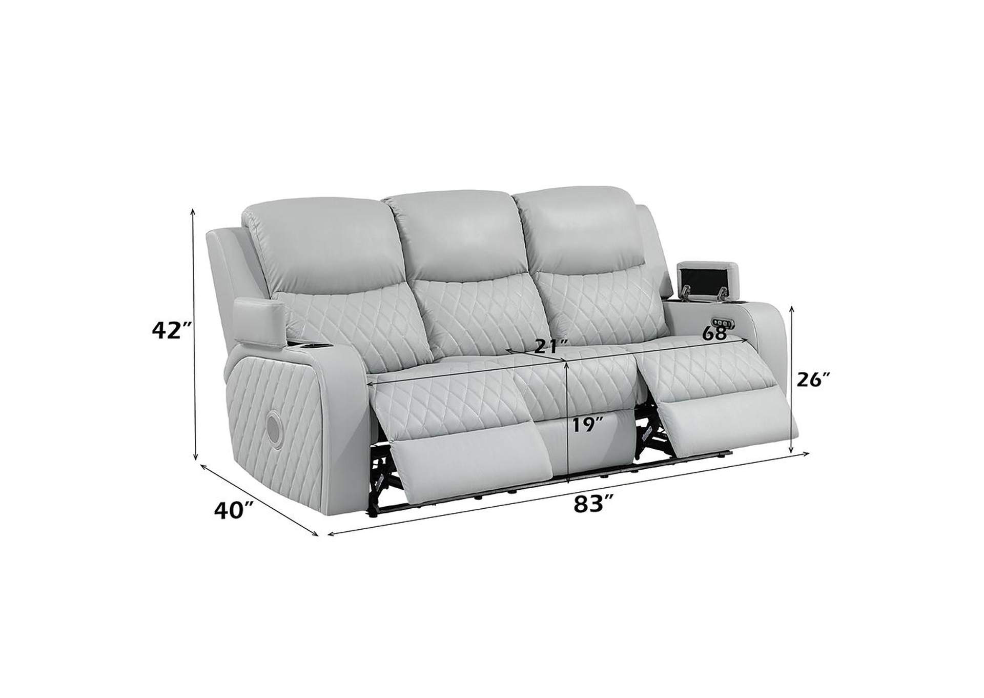 Elonzo Power Motion Sofa with Led, Power Headrest and Speaker image 12