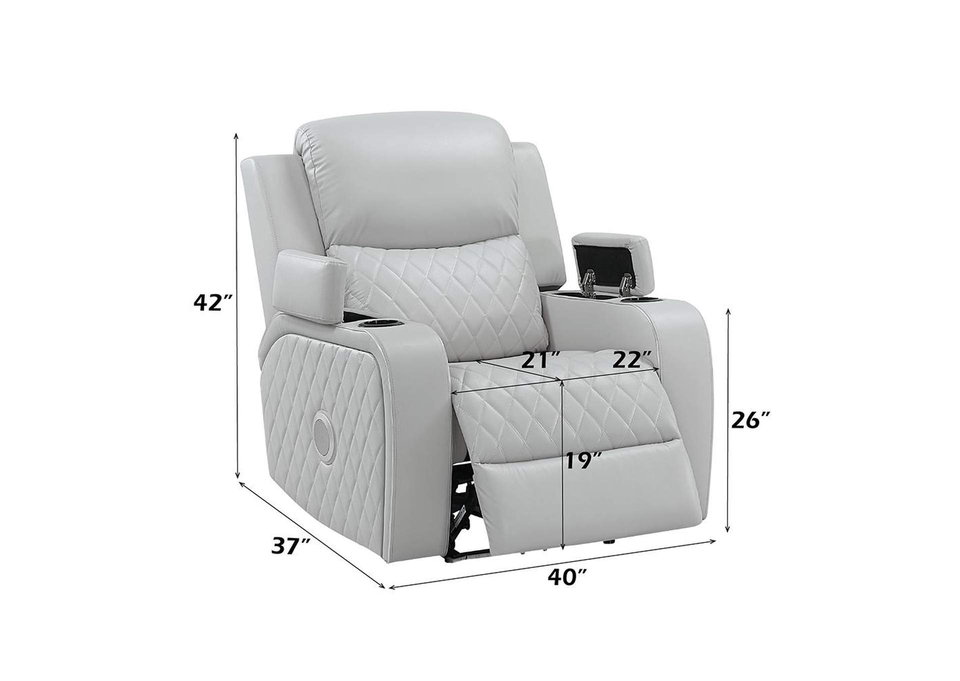 Elonzo Power Motion Recliner W with Led, Power Headrest and Speaker image 12