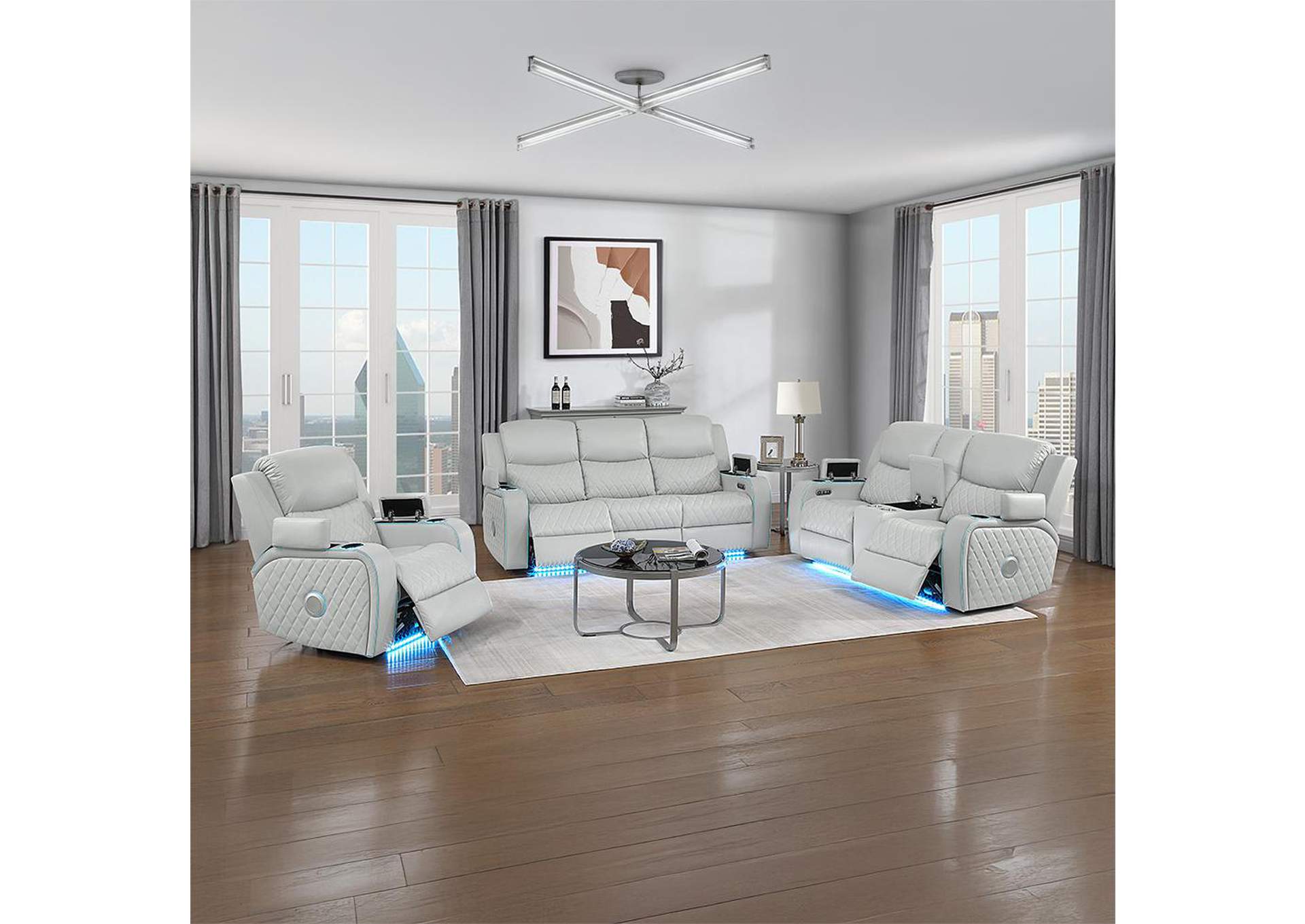 Elonzo Power Motion Recliner W with Led, Power Headrest and Speaker image 13