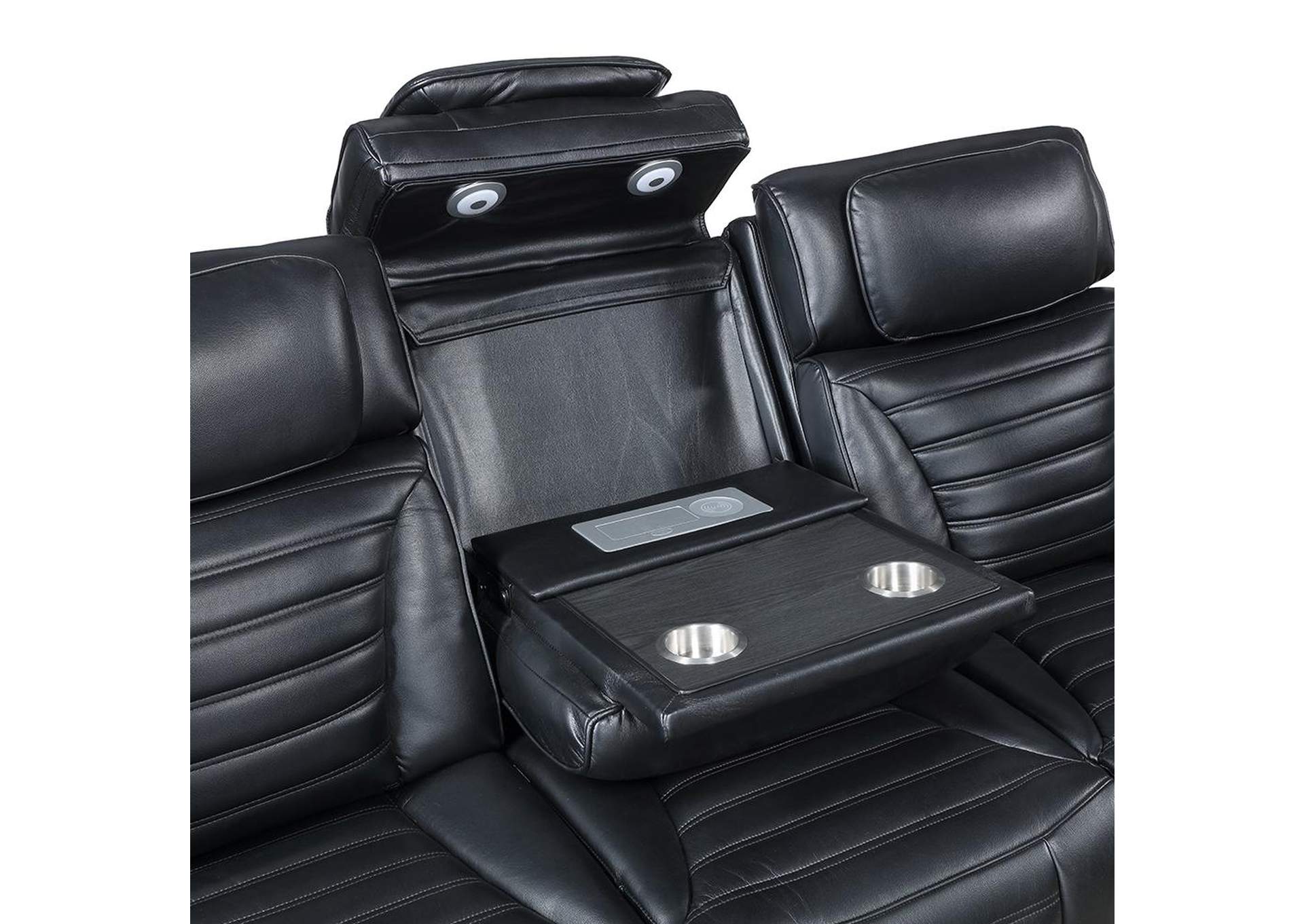 Ephron Power Motion Sofa with Dropdown Table, Wireless Charging, Reading Light, Power Headrests and Led image 7