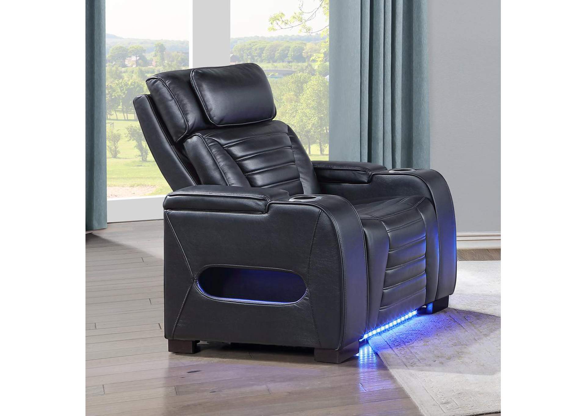 Ephron Power Motion Recliner with Power Headrest and Led image 1