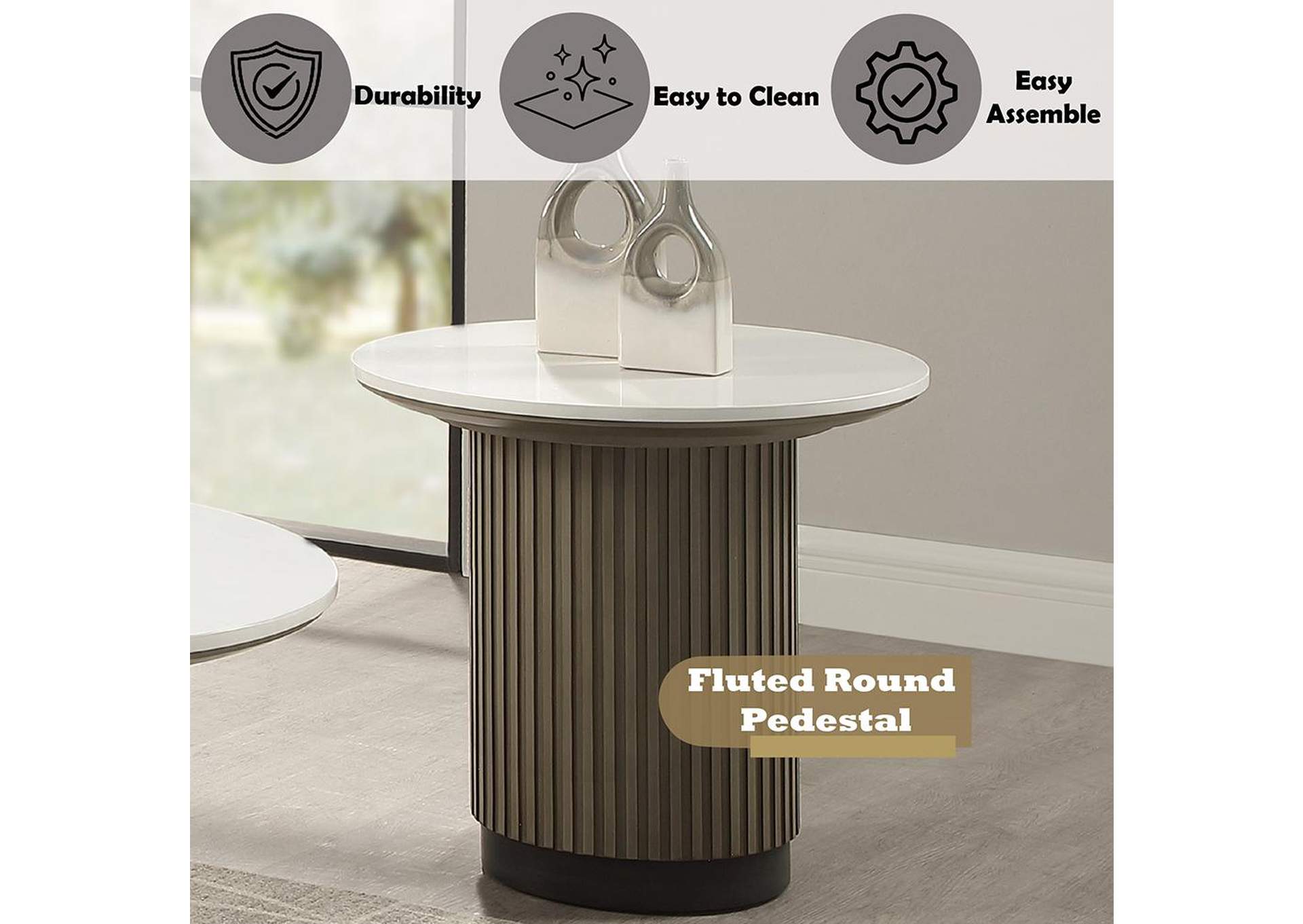 Clayten End Table with Engineered Top image 6