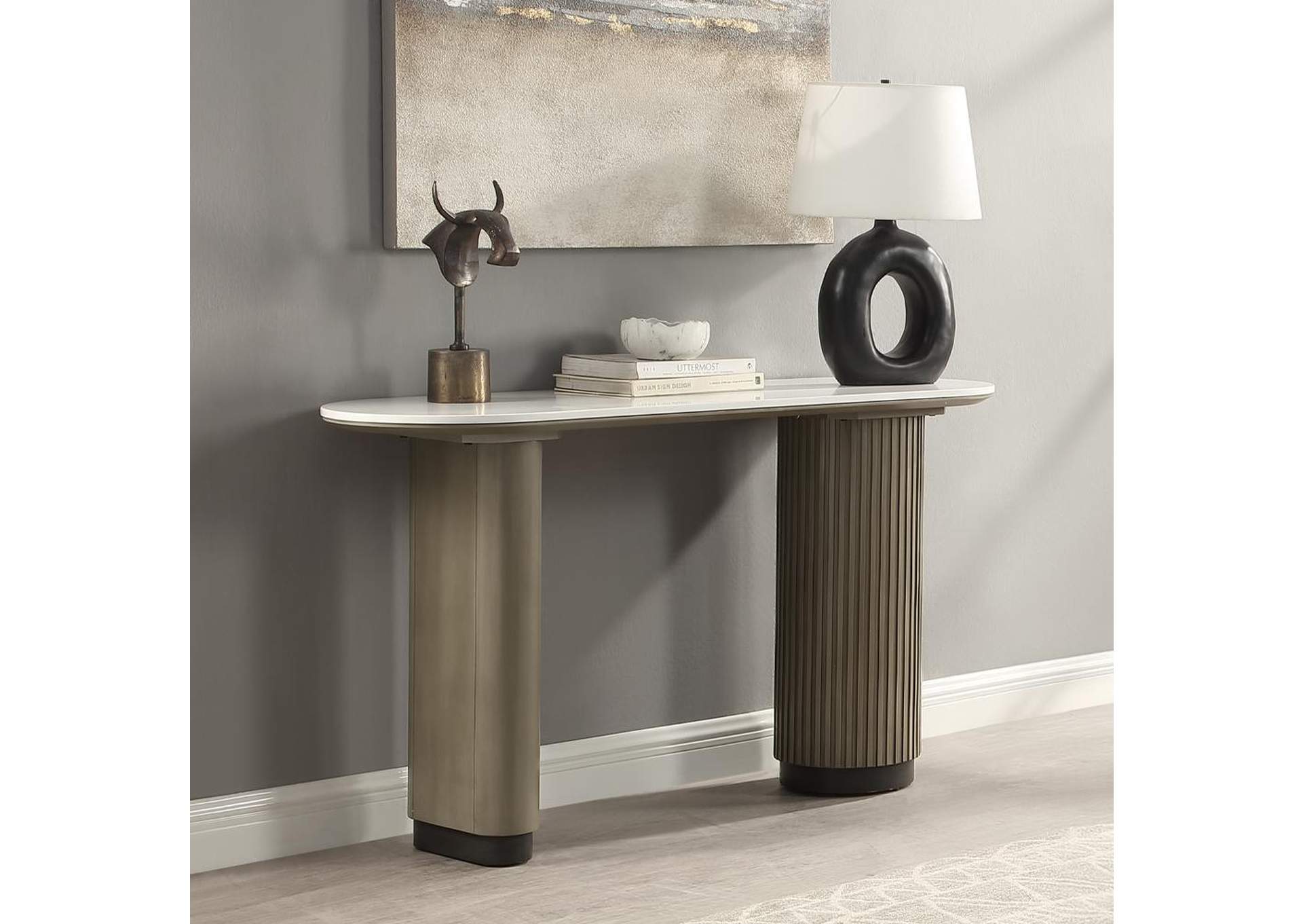 Clayten Sofa Table with Engineered Top image 1