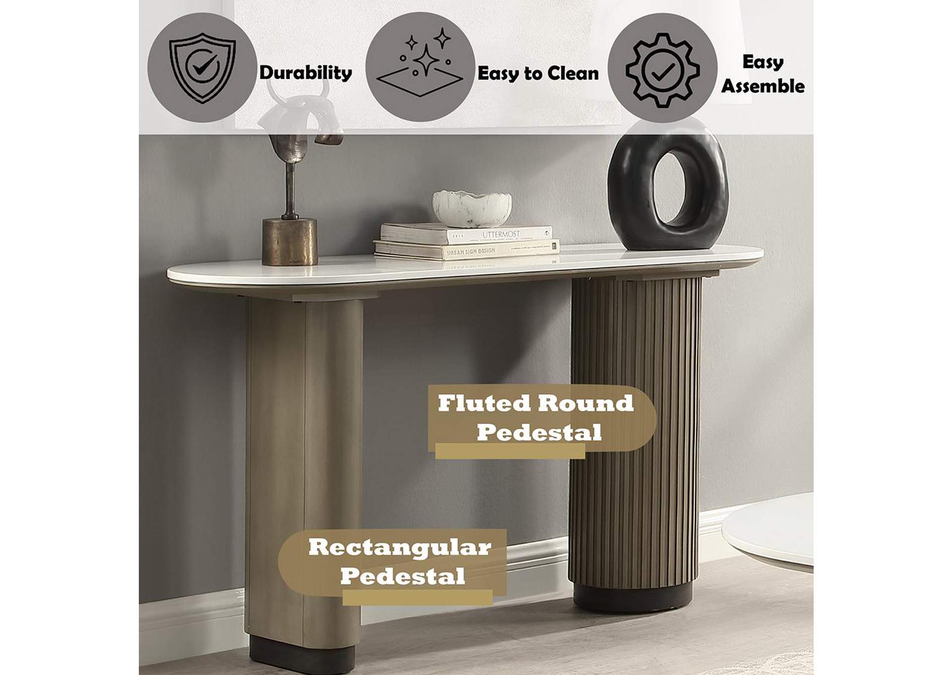 Clayten Sofa Table with Engineered Top image 7