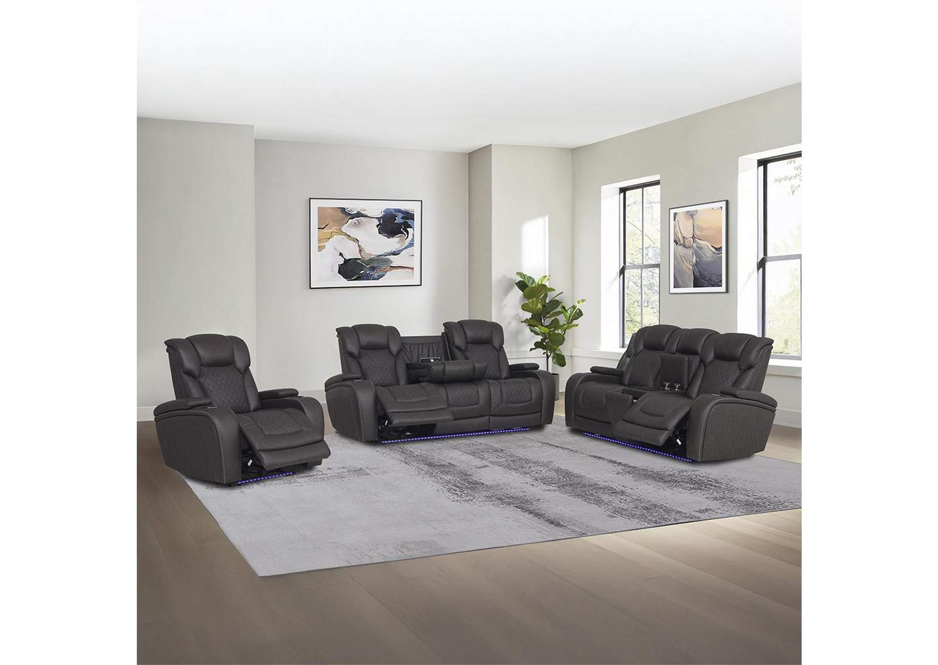 Wendell Power Motion Sofa with Dropdown Table, Storage, USB and Led image 3