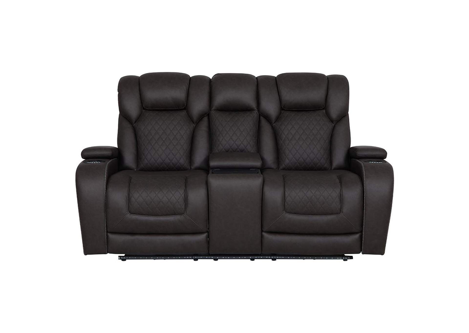 Wendell Power Motion Loveseat with Console, Wireless Charger, Storage, USB and Led image 4